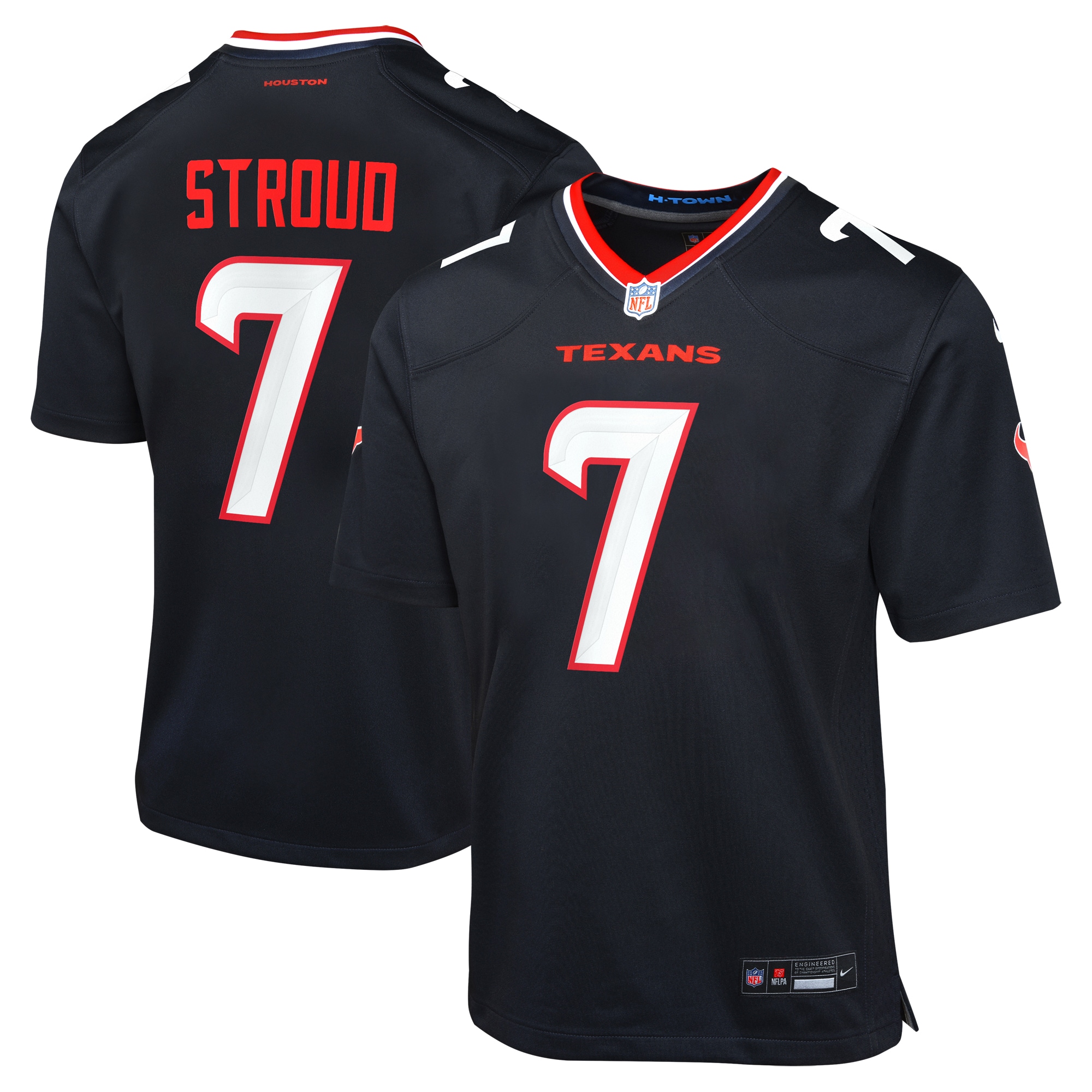 Youth Houston Texans C.j. Stroud Navy Game Jersey Js8125