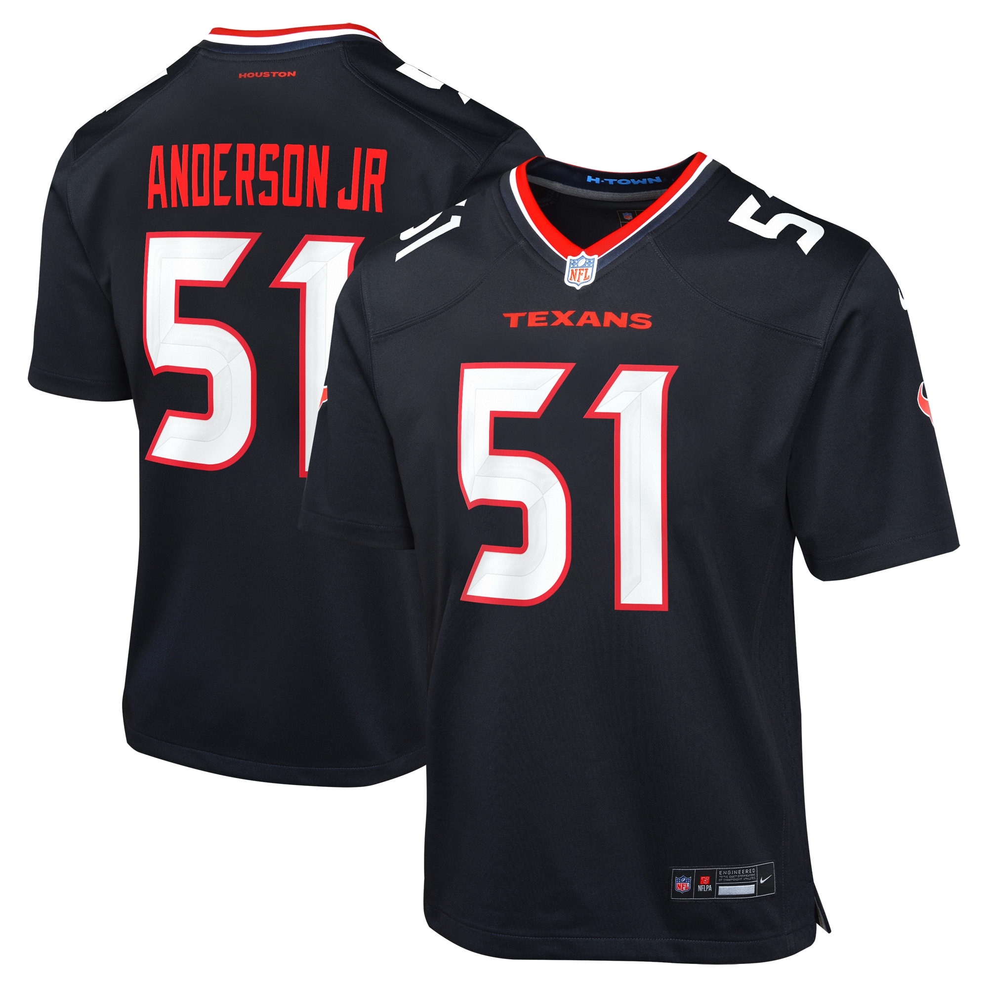 Youth Houston Texans Will Anderson Jr. Navy Game Jersey Js4132