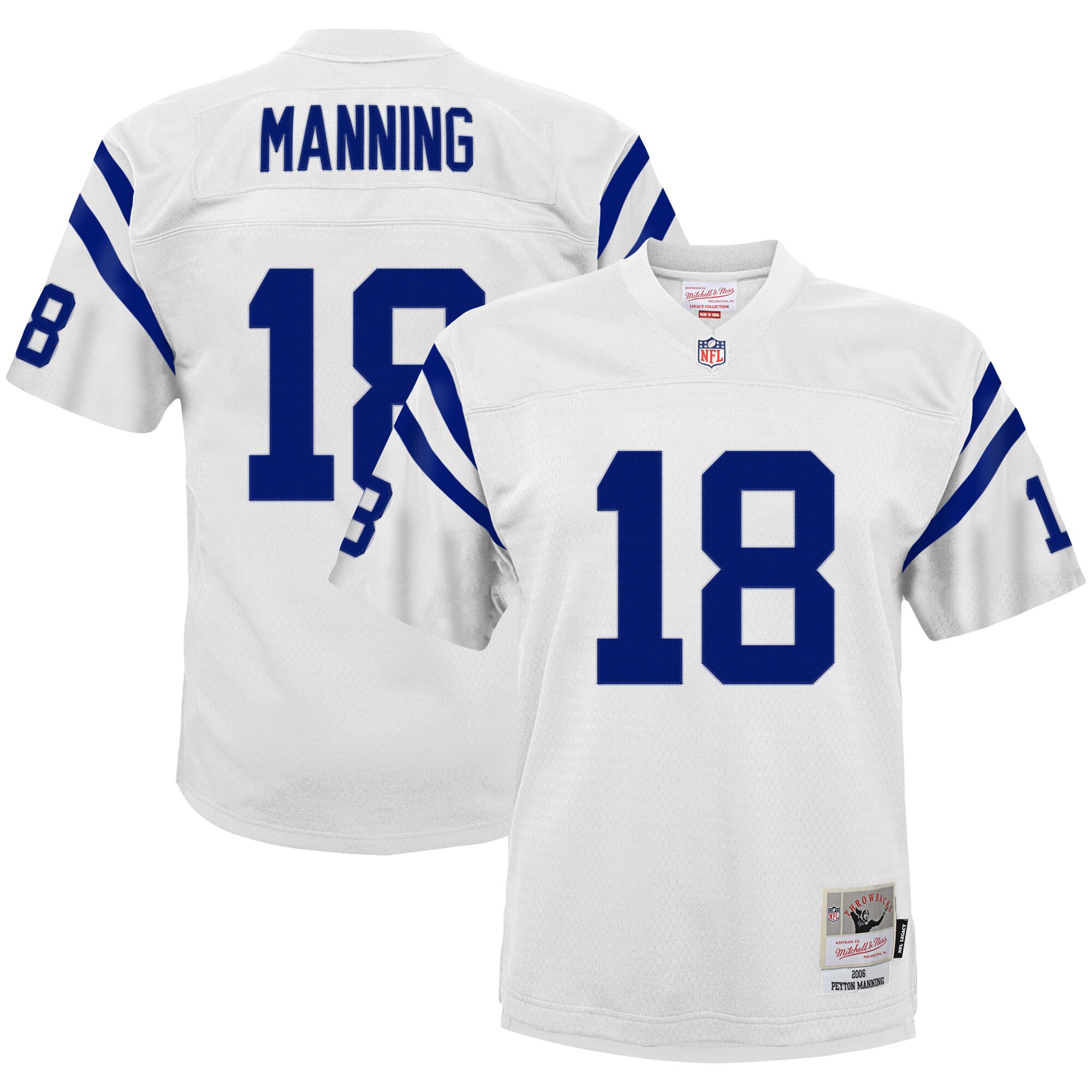 Youth Indianapolis Colts Peyton Manning Mitchell & Ness White 2006 Retired Player Legacy Jersey Js6181
