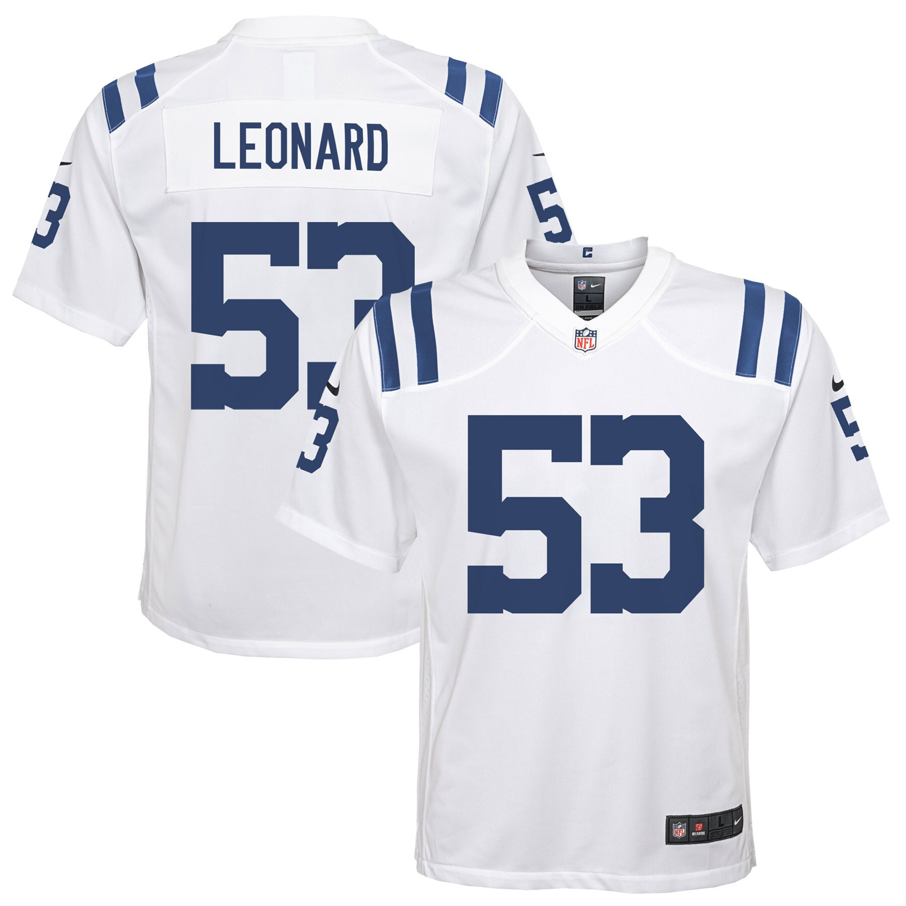 Youth Indianapolis Colts Shaquille Leonard White Game Jersey Js5278