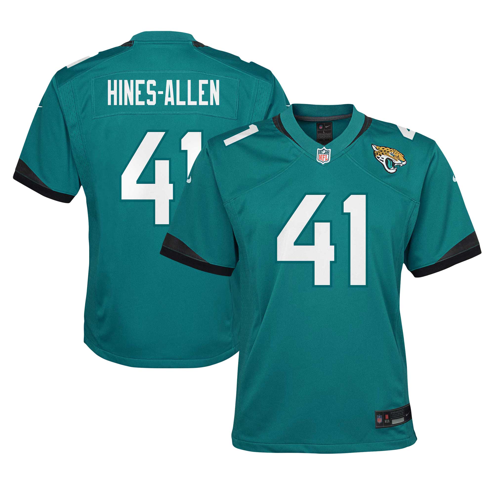 Youth Jacksonville Jaguars Josh Hines-allen Teal Team Game Jersey Js5646