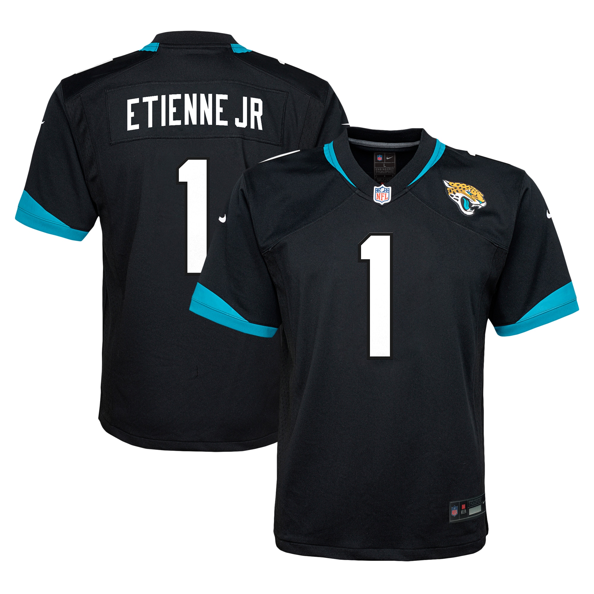 Youth Jacksonville Jaguars Travis Etienne Black Alternate Player Game Jersey Js1948