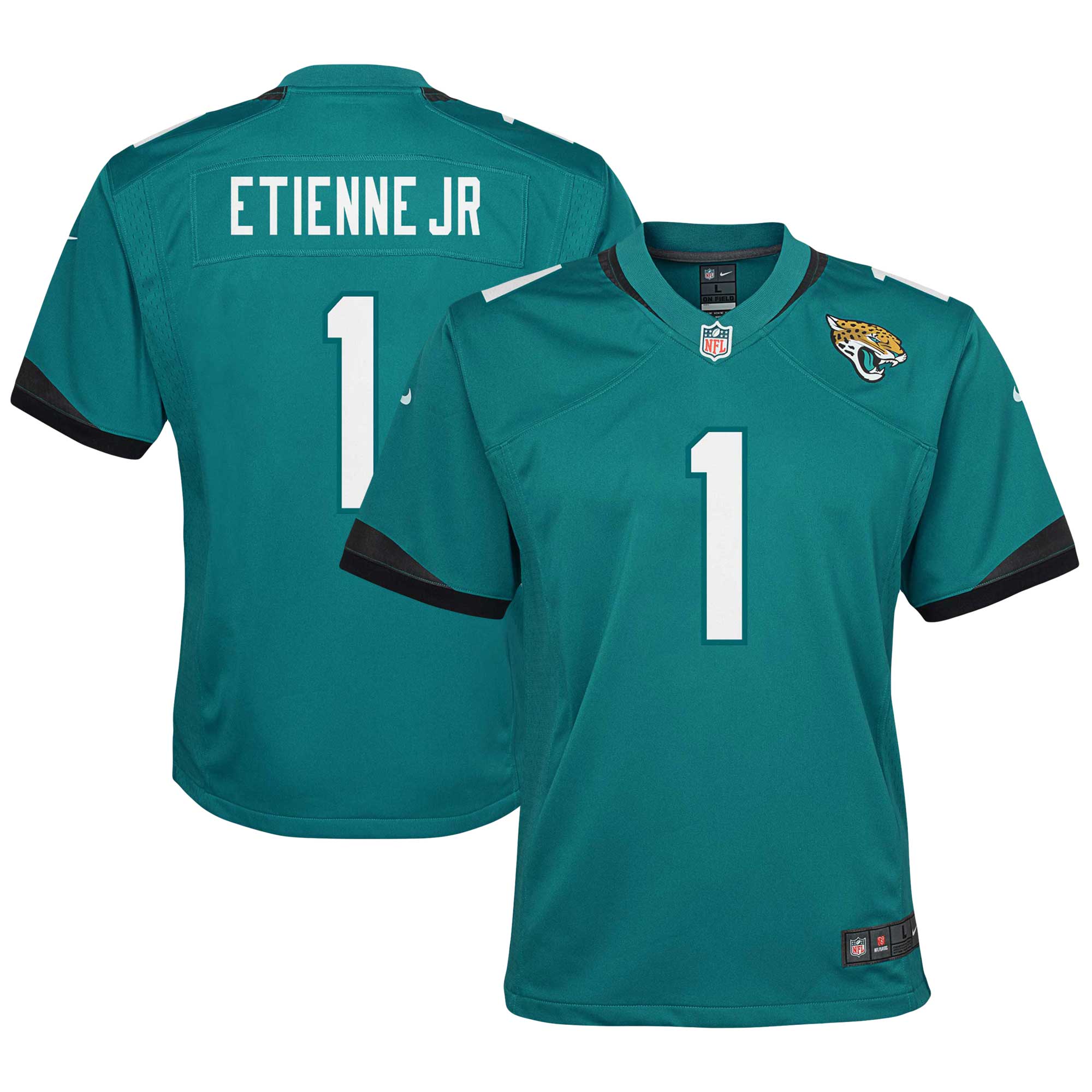 Youth Jacksonville Jaguars Travis Etienne Teal Game Jersey Js9822