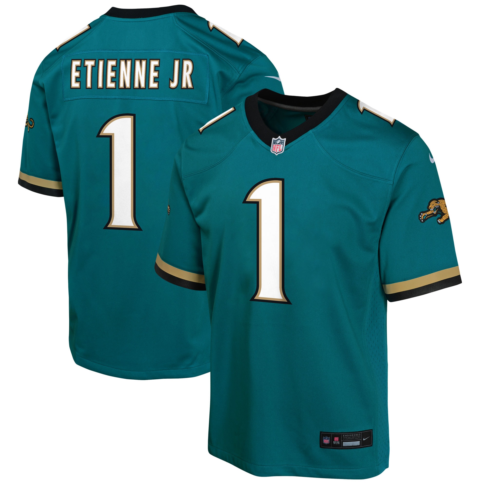 Youth Jacksonville Jaguars Travis Etienne Teal Prowler Throwback Player Game Jersey Js1517