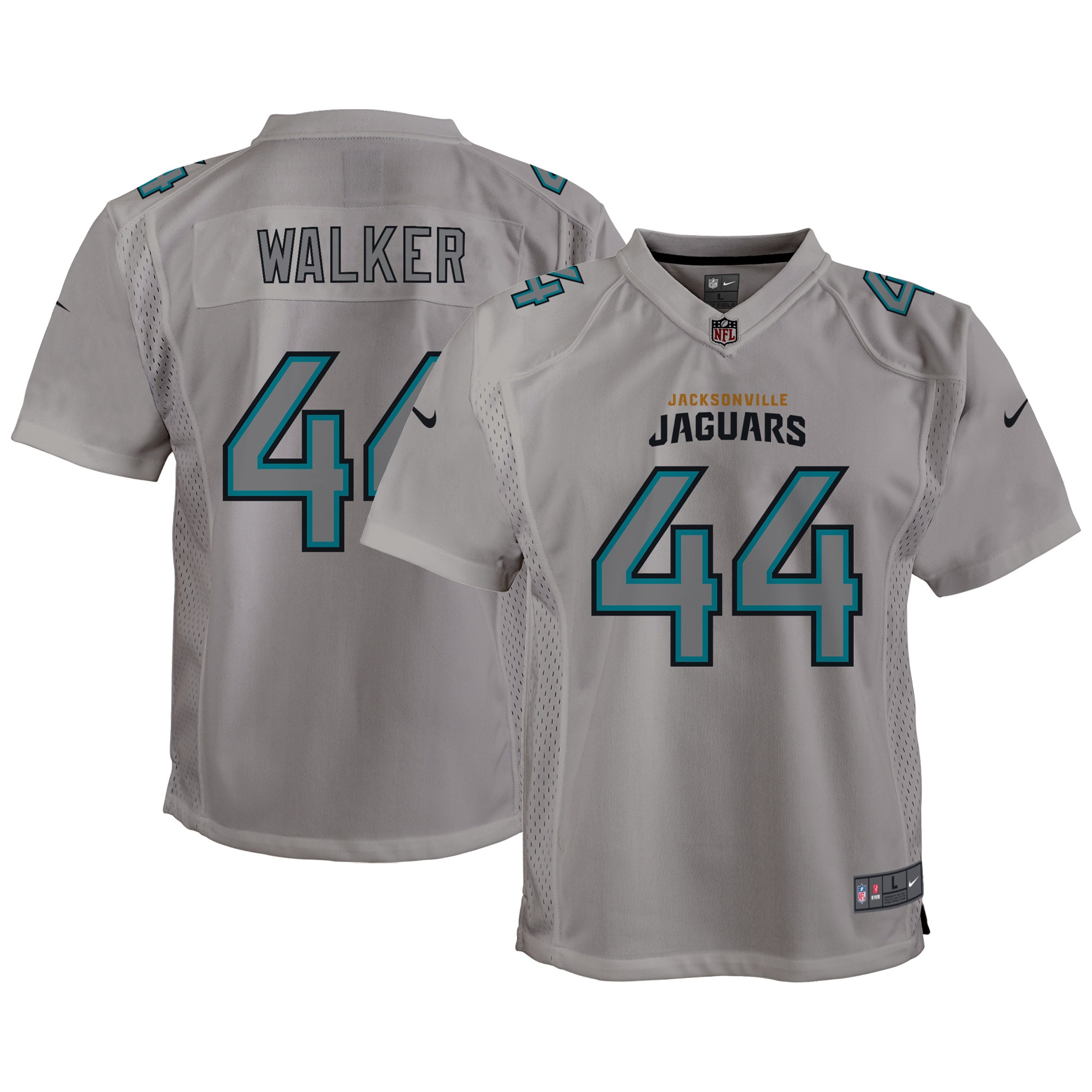 Youth Jacksonville Jaguars Travon Walker Gray Atmosphere Game Jersey Js3748