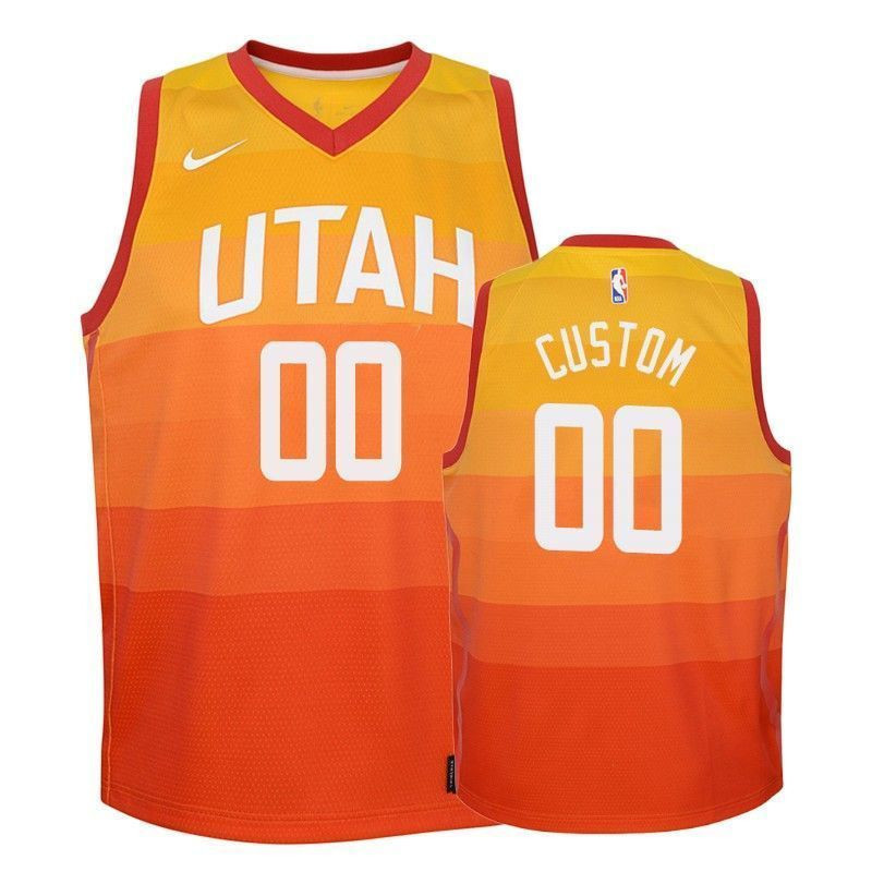 Youth Jazz Custom 00 City Red Jersey