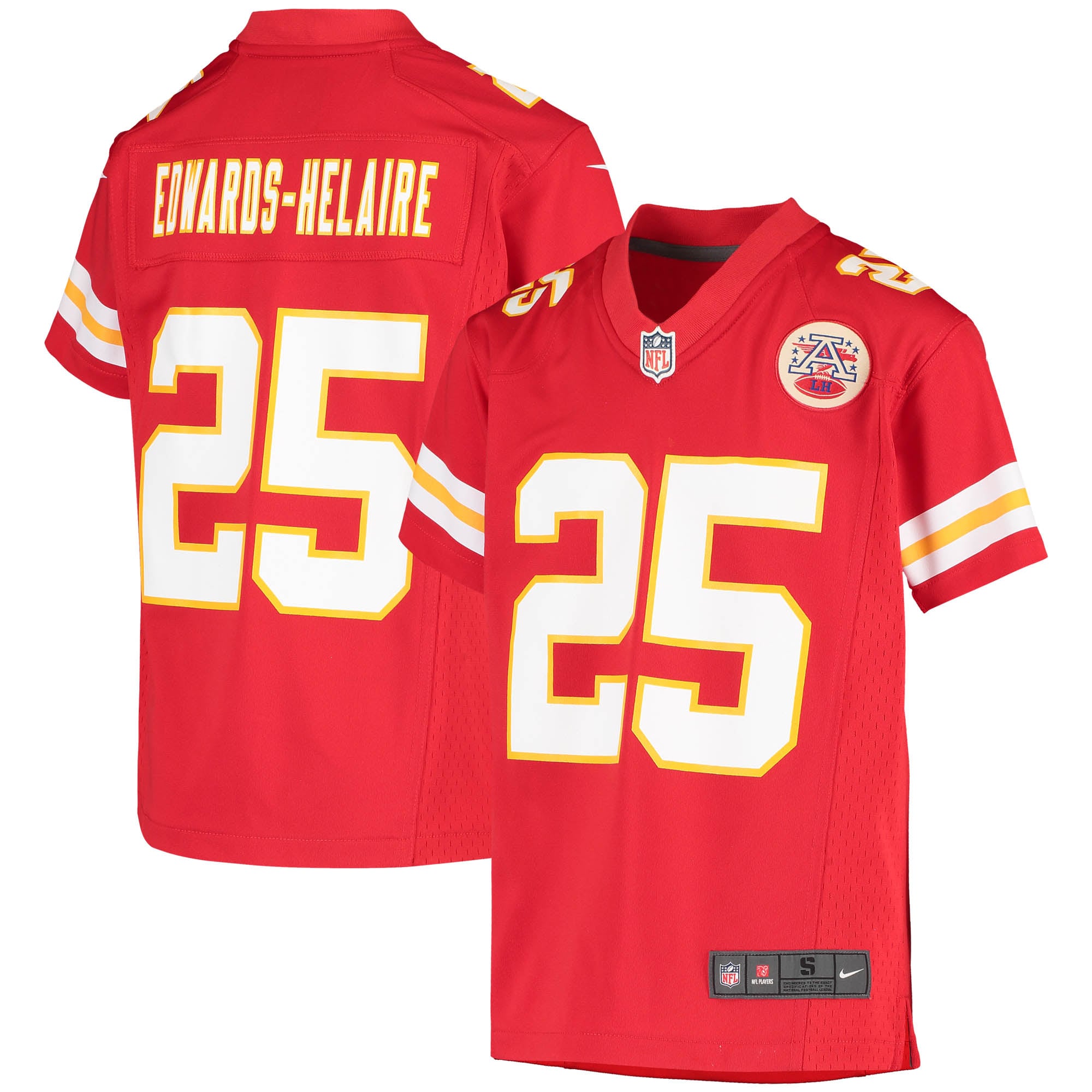 Youth Kansas City Chiefs Clyde Edwards-helaire Red Game Jersey Js4142