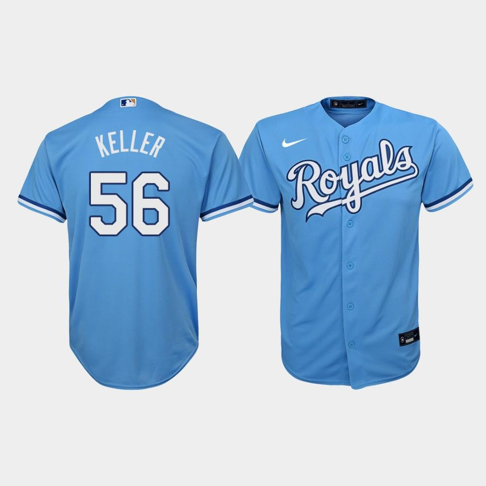 Youth Kansas City Royals Brad Keller 56 Light Blue Alternate Jersey