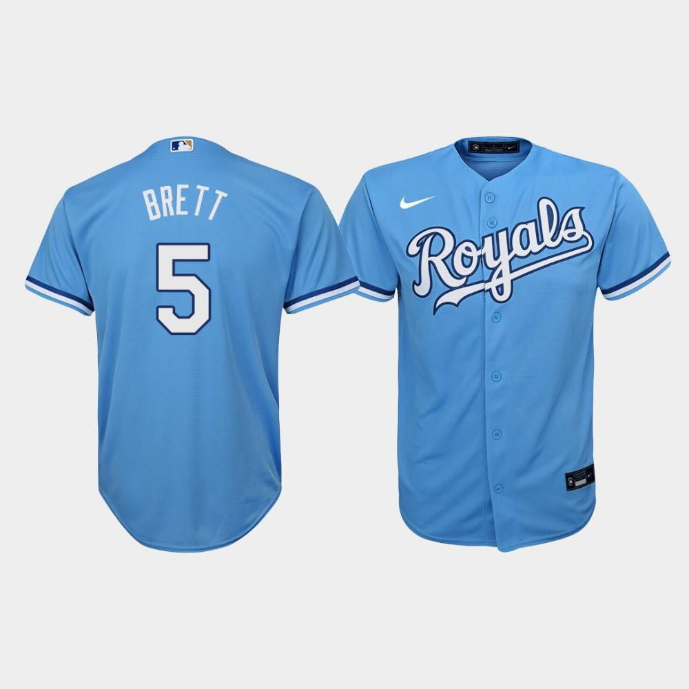 Youth Kansas City Royals George Brett 5 Light Blue Alternate Jersey