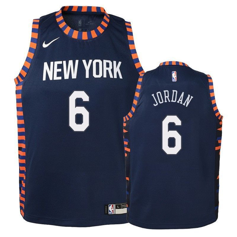 Youth Knicks Deandre Jordan 6 City Navy Jersey