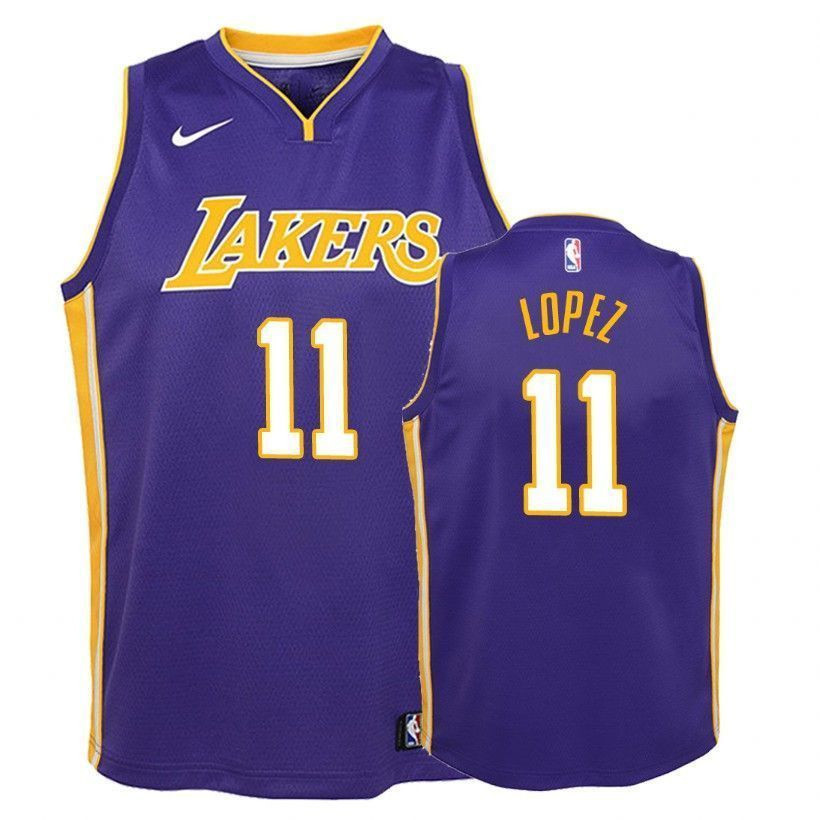 Youth Lakers Brook Lopez 11 Statet Purple Jersey