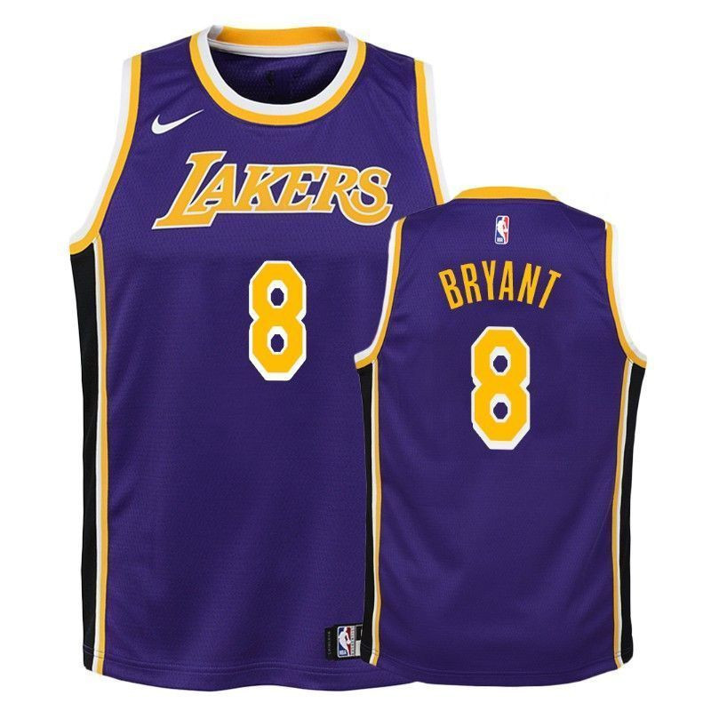 Youth Lakers Kobe Bryant 8 Statet Purple Jersey