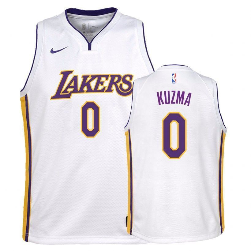 Youth Lakers Kyle Kuzma 0 Association White Jersey