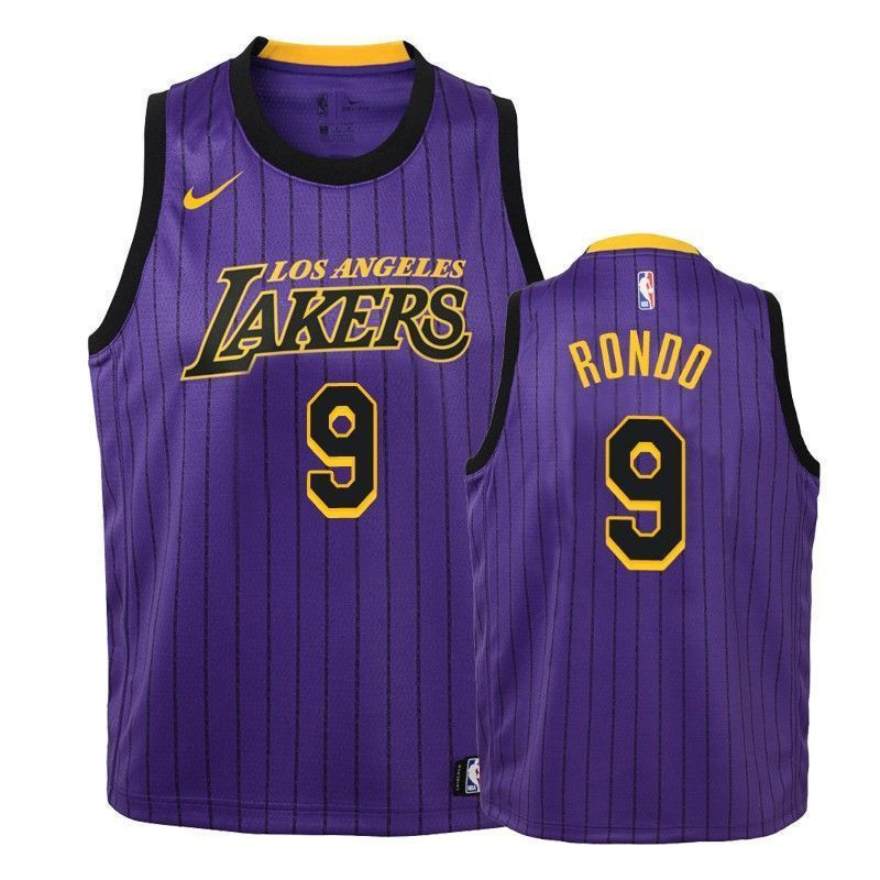 Youth Lakers Rajon Rondo 9 City Purple Jersey