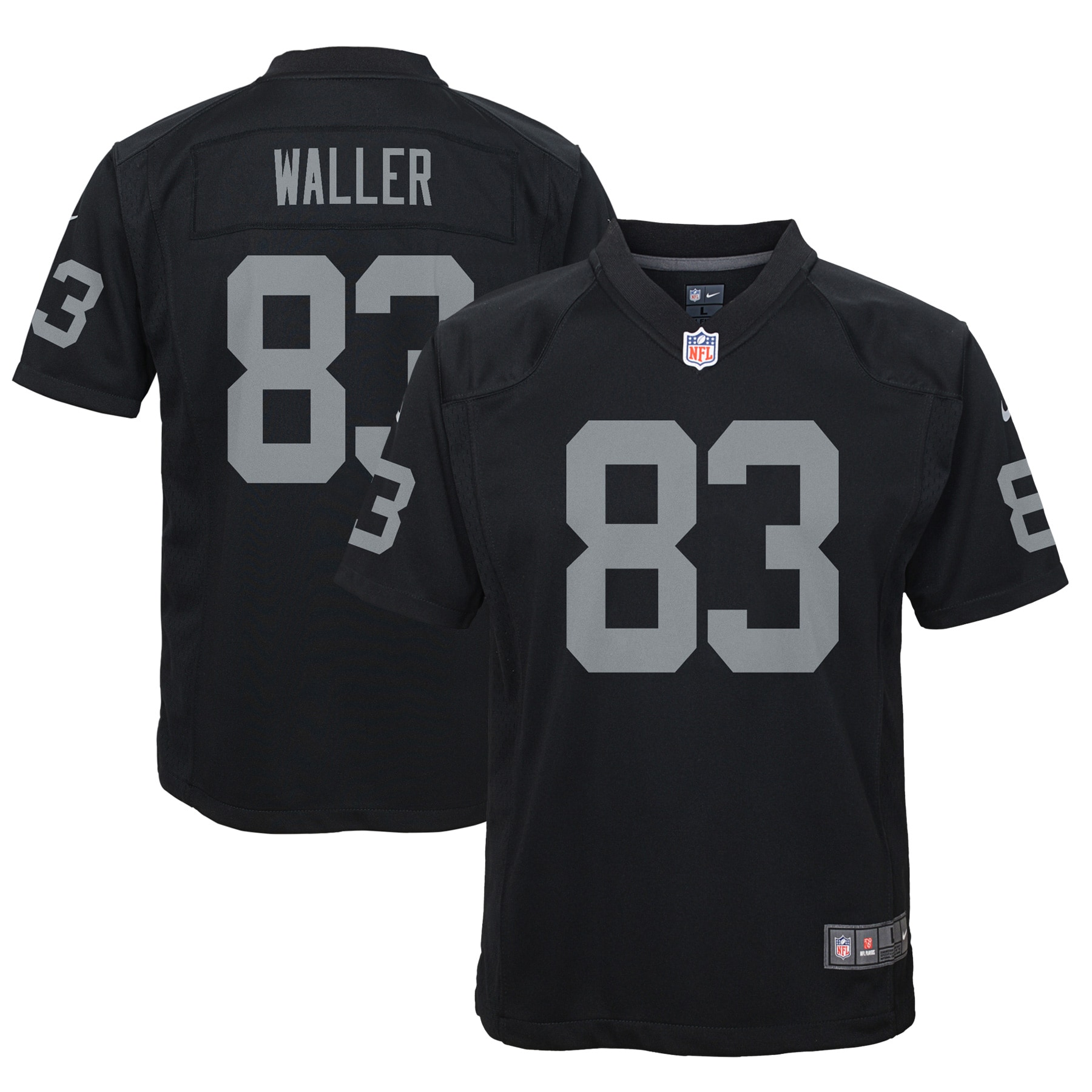 Youth Las Vegas Raiders Darren Waller Black Game Jersey Js6965