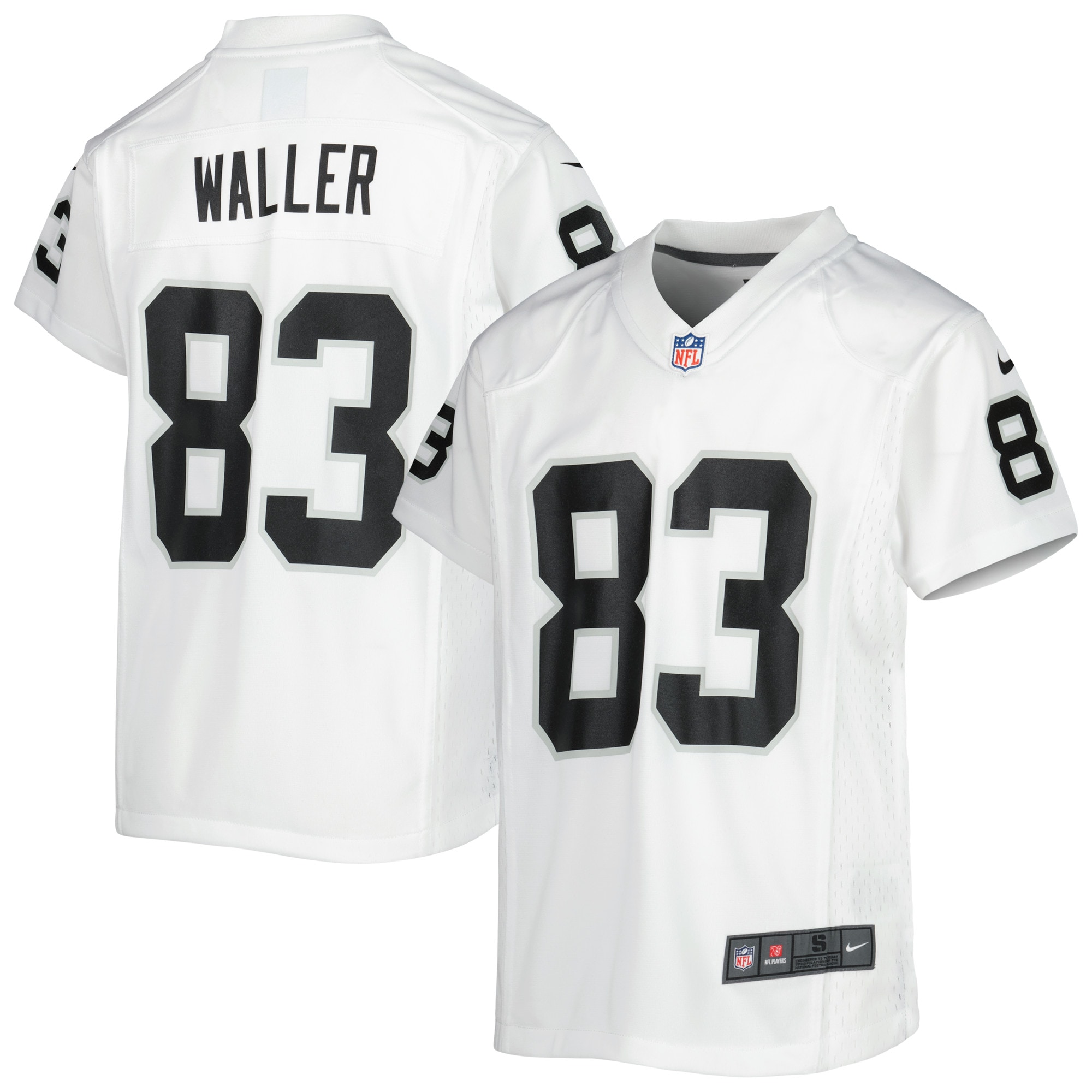 Youth Las Vegas Raiders Darren Waller White Game Jersey Js8927
