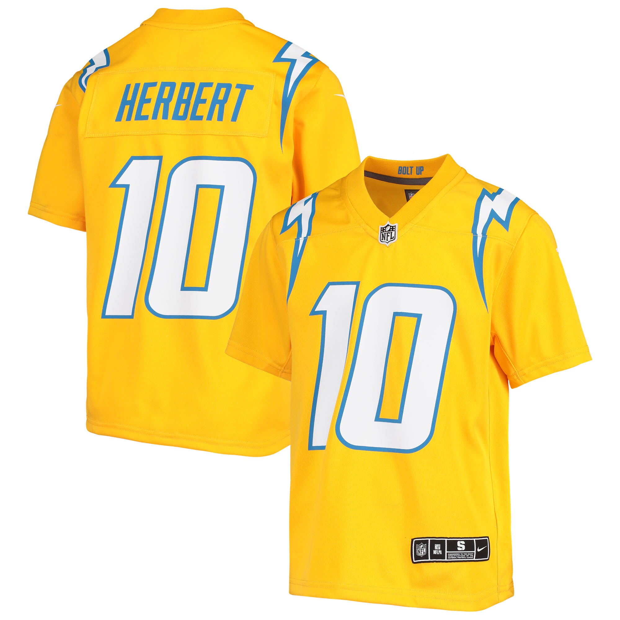 Youth Los Angeles Chargers Justin Herbert Gold Inverted Team Game Jersey Js7200