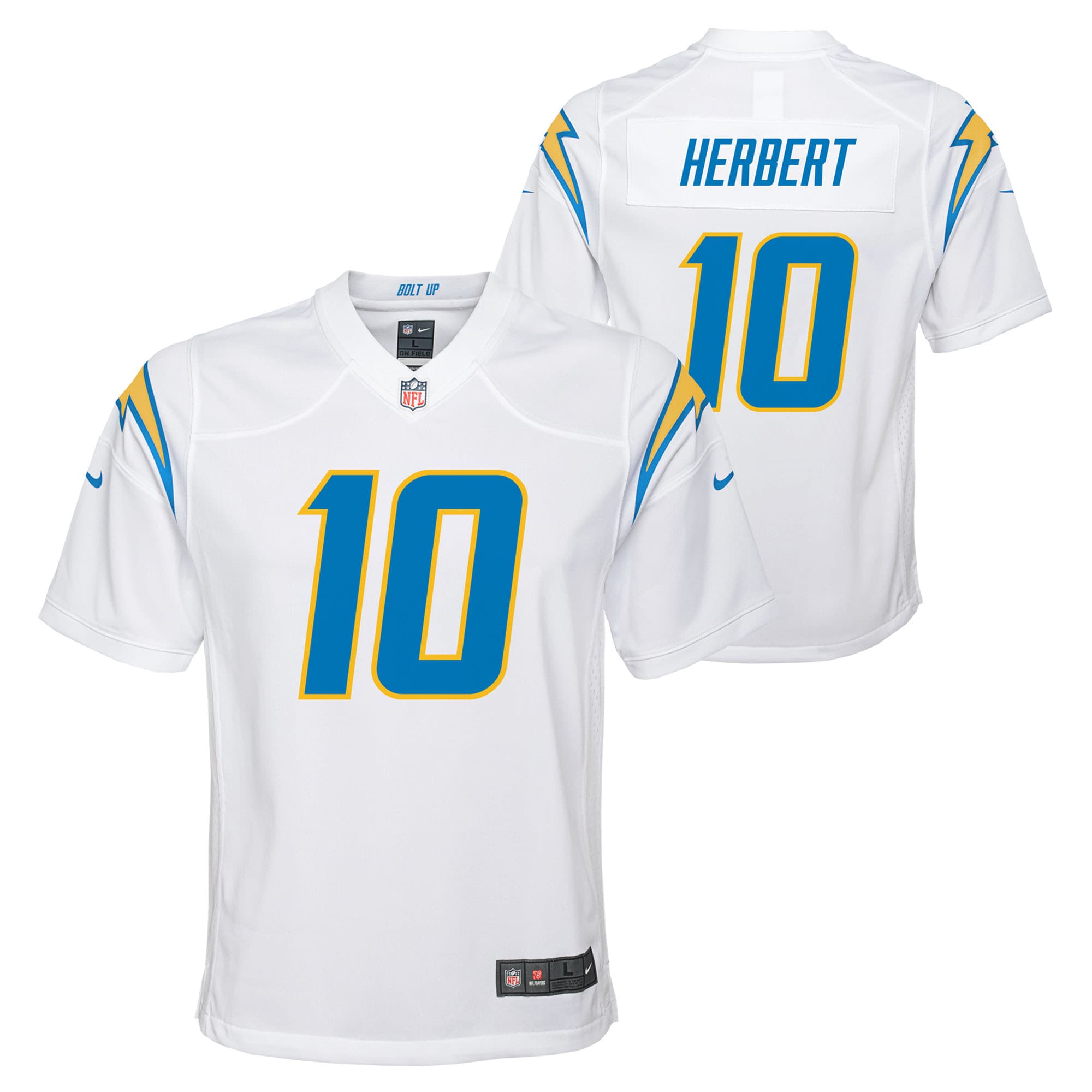 Youth Los Angeles Chargers Justin Herbert White Game Jersey Js7157