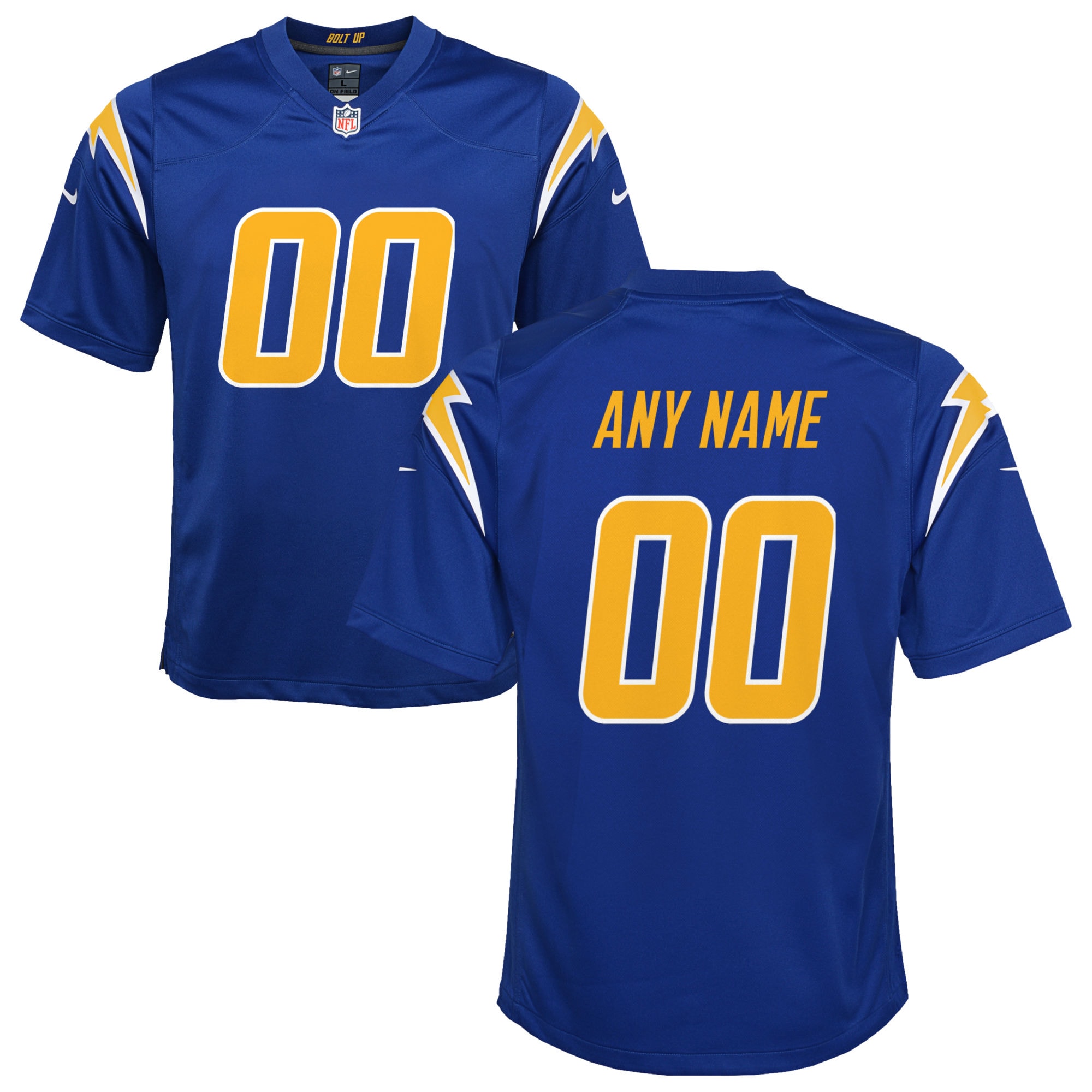 Youth Los Angeles Chargers Royal Alternate Custom Game Jersey Js3103