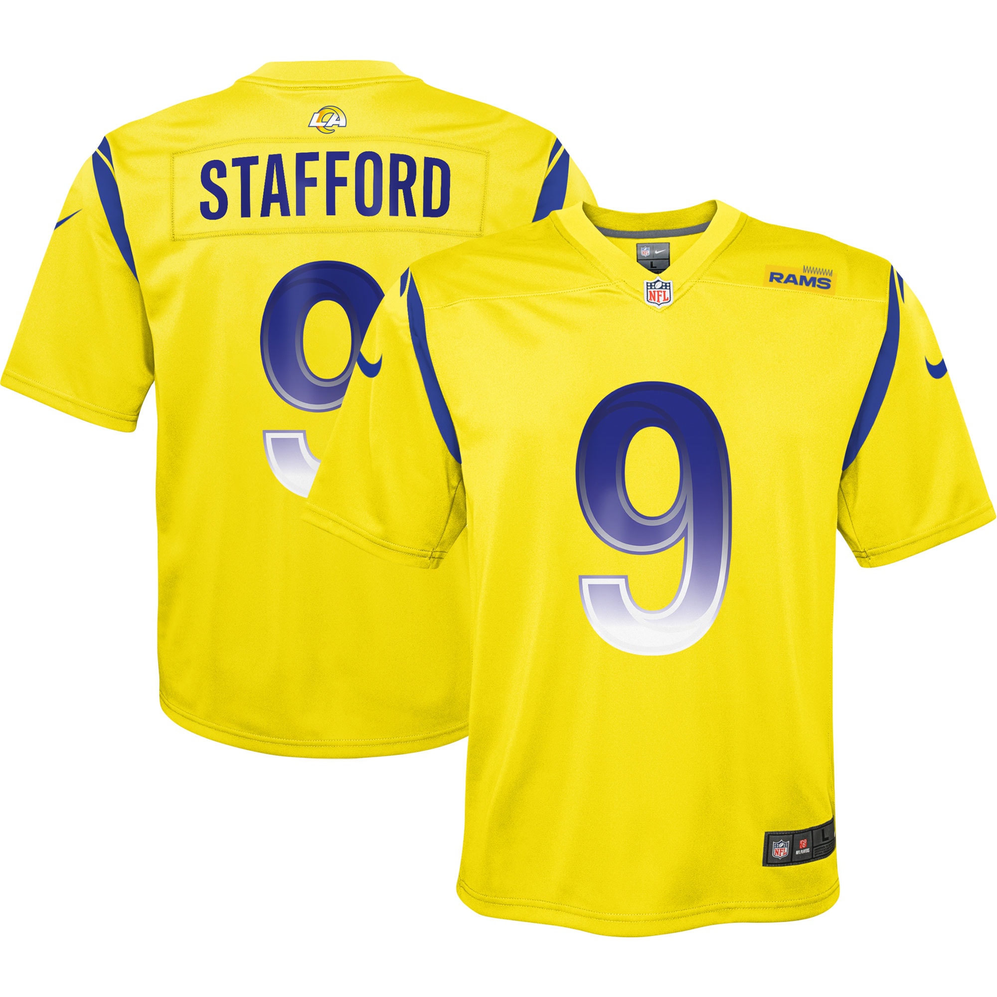 Youth Los Angeles Rams Matthew Stafford Gold Inverted Game Jersey Js5434