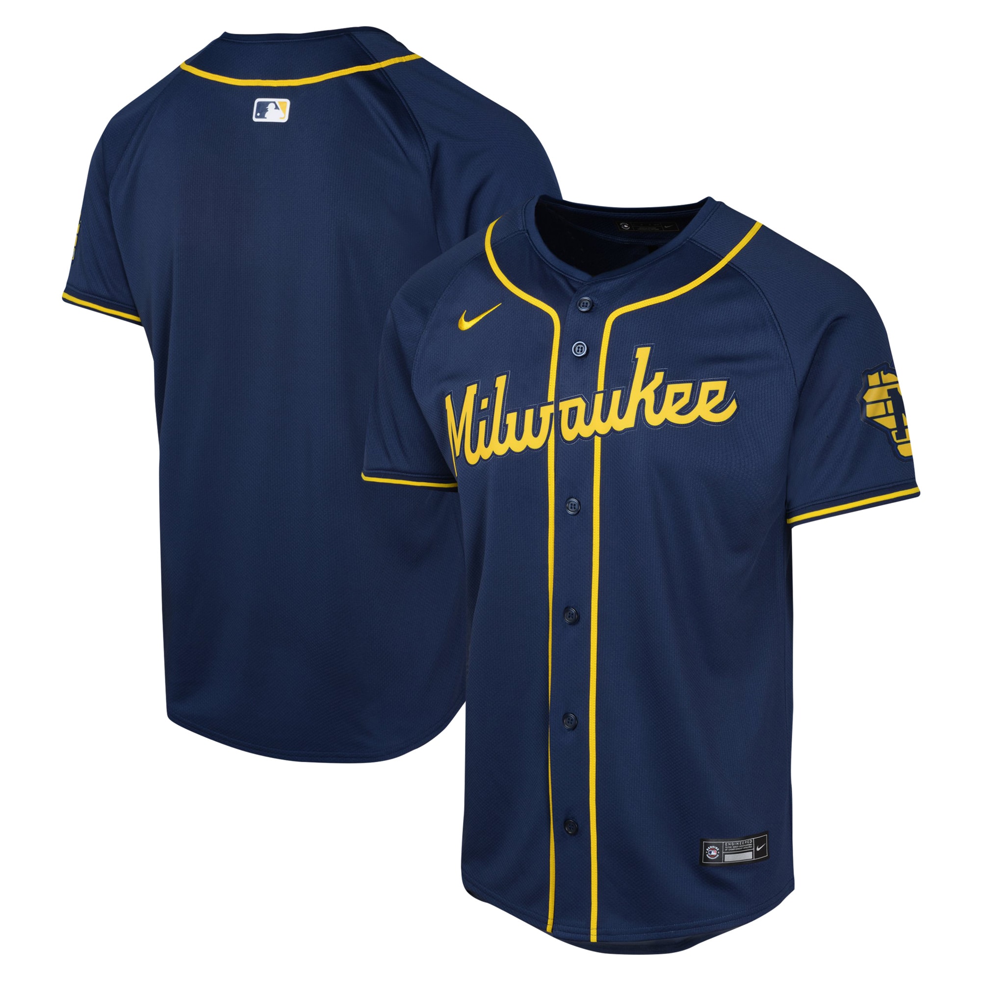 Youth Milwaukee Brewers Navy Alternate Limited Jersey