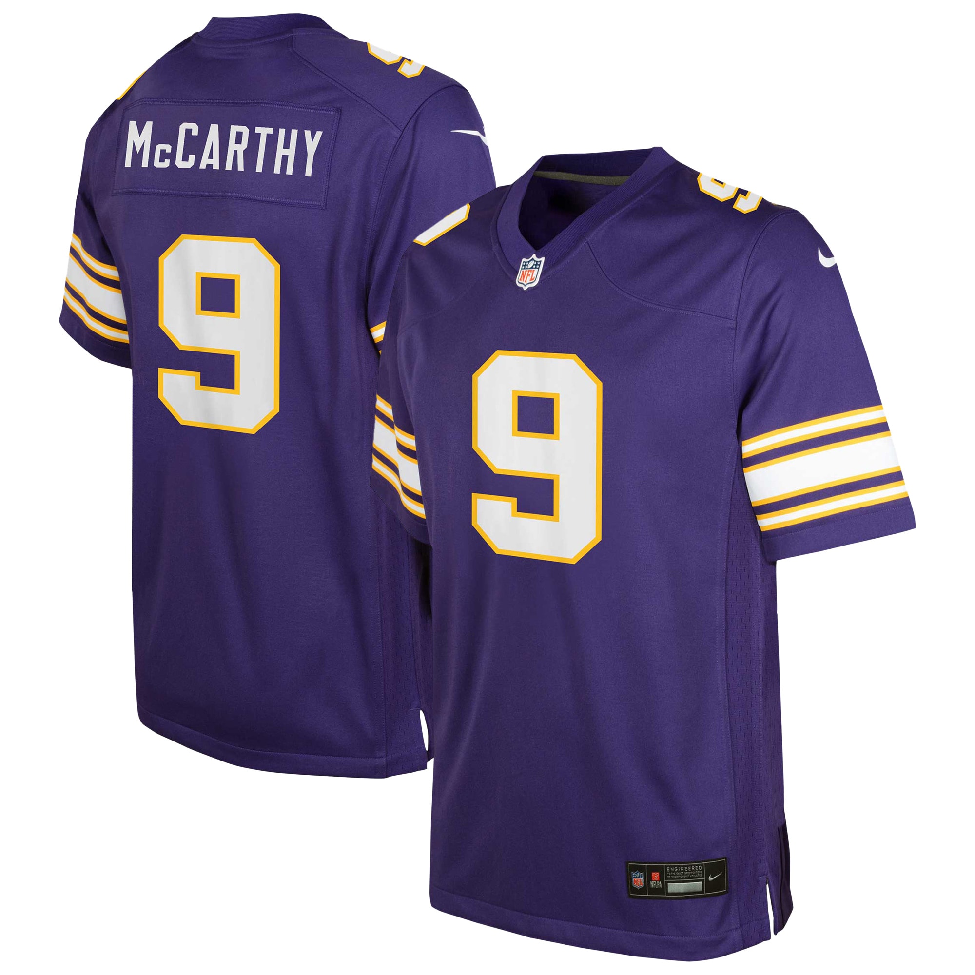 Youth Minnesota Vikings J.j. Mccarthy Purple Classic Alternate Player Game Jersey Js7435