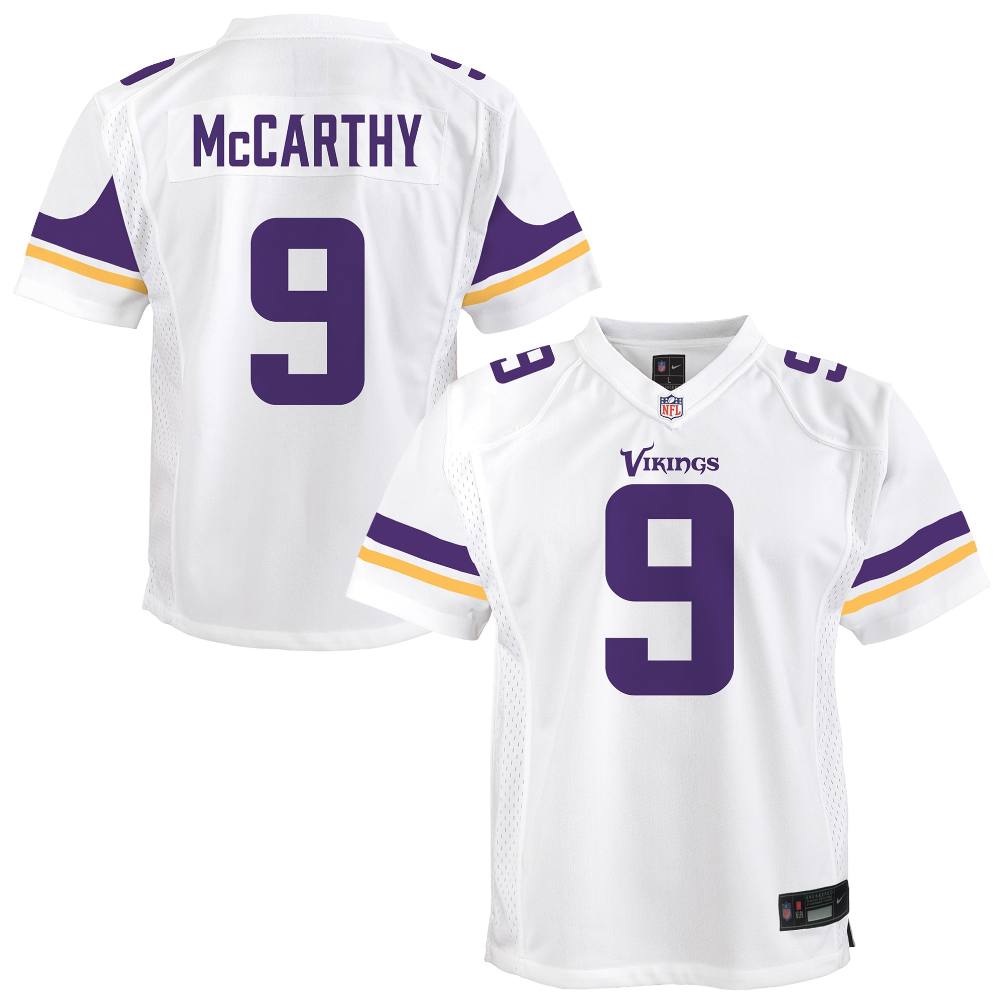 Youth Minnesota Vikings J.j. Mccarthy White Game Jersey Js5524