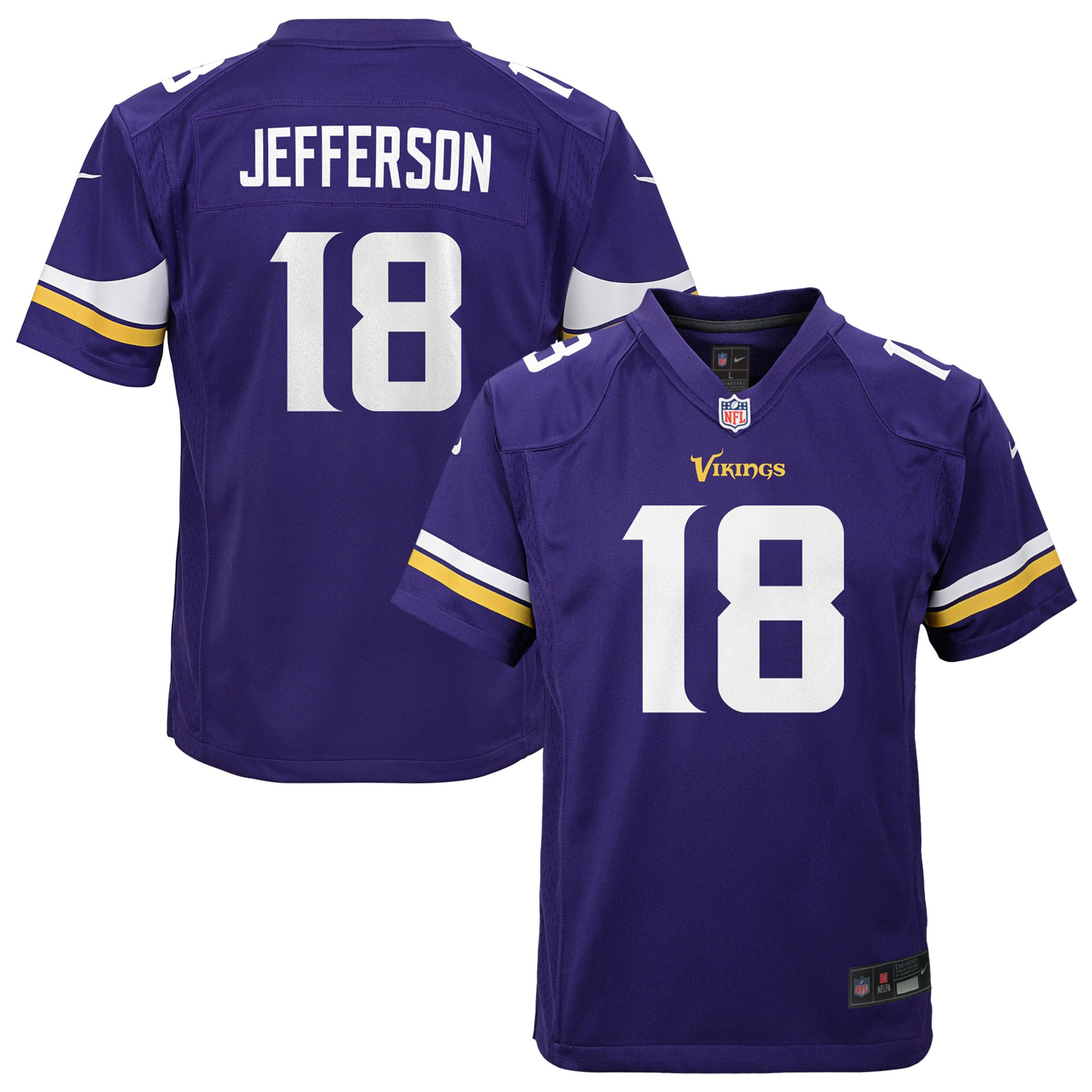 Youth Minnesota Vikings Justin Jefferson Purple Game Jersey Js3461