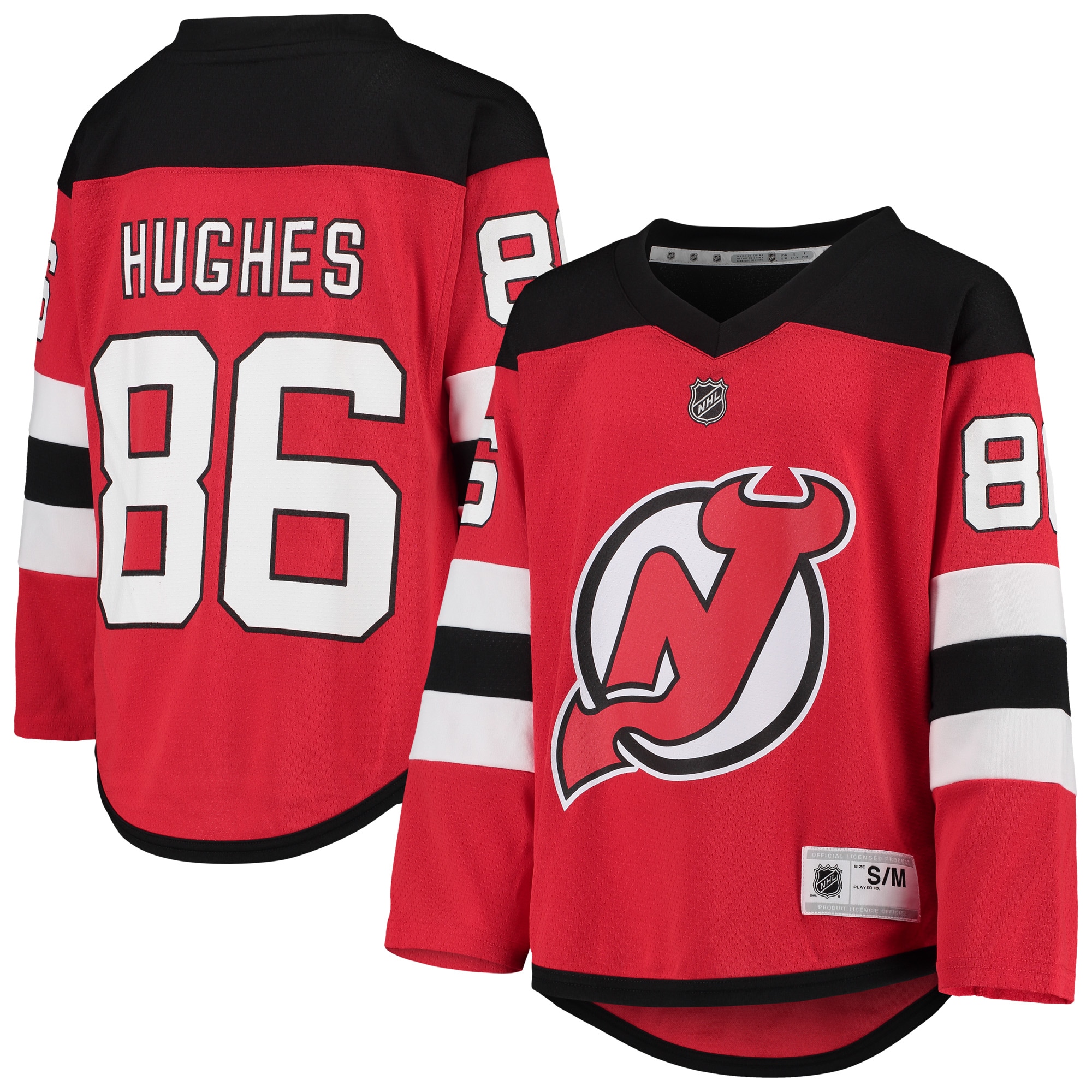 Youth New Jersey Devils Jack Hughes Red Home Player Jersey