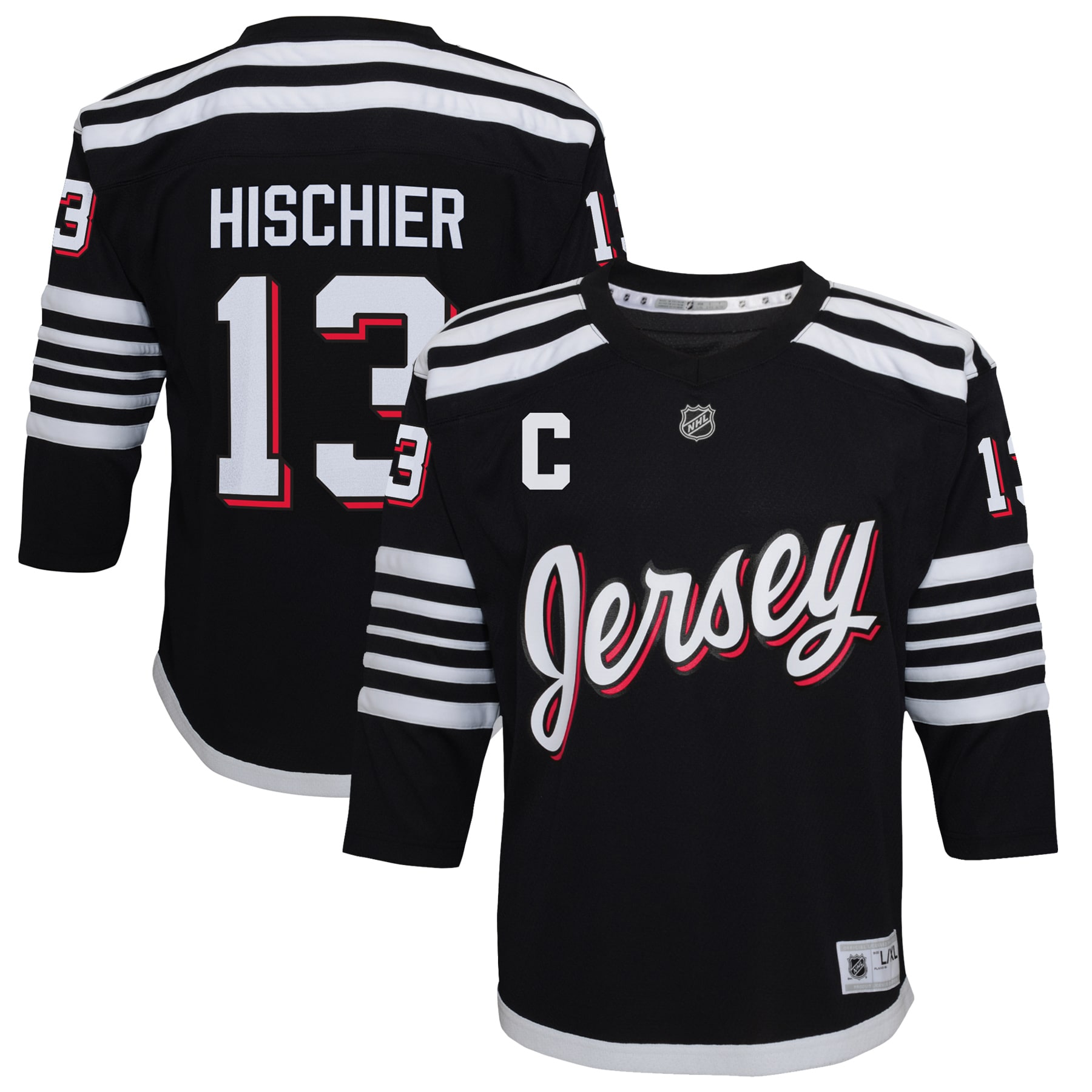 Youth New Jersey Devils Nico Hischier Black 2021/22 Alternate Player Jersey