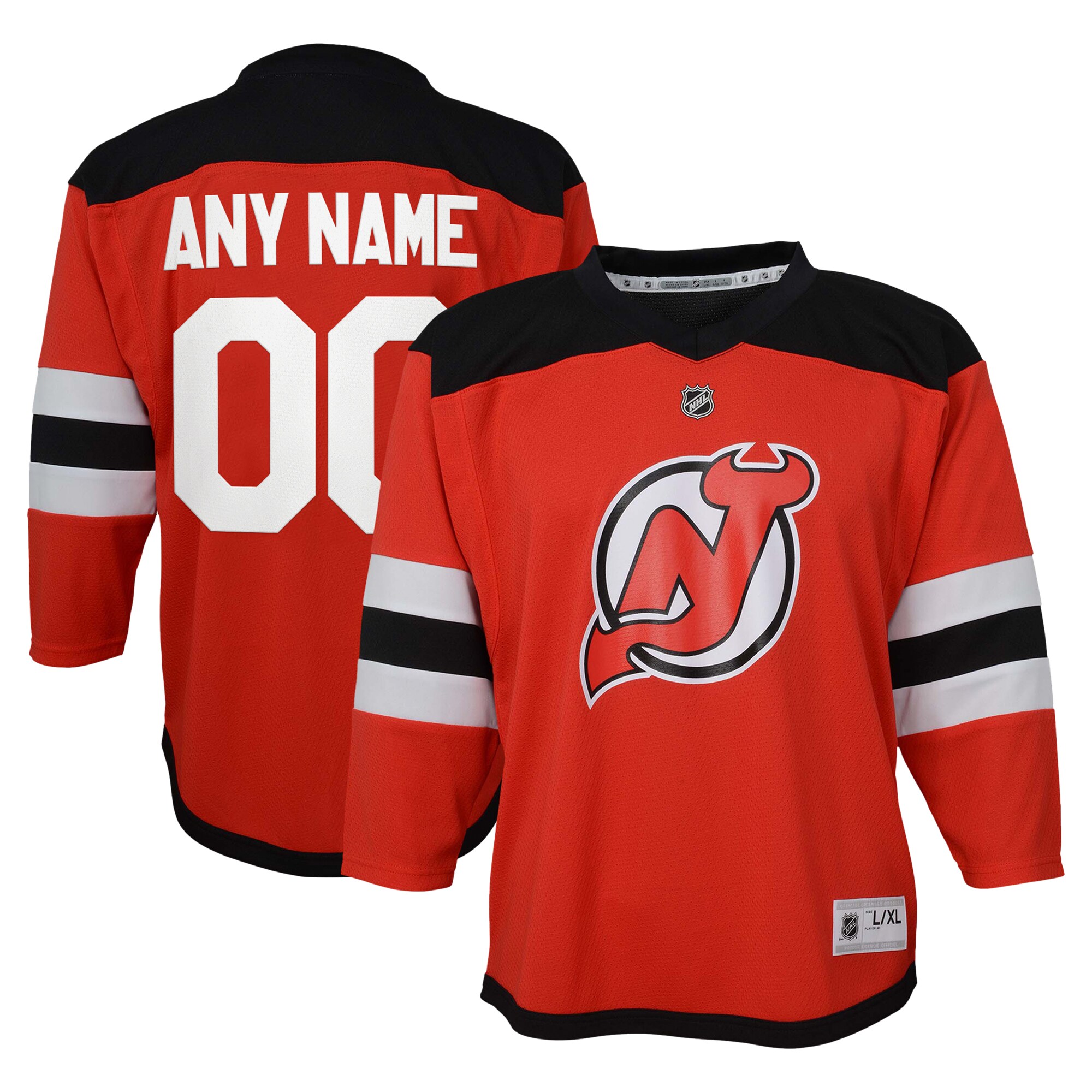 Youth New Jersey Devils Red Custom Jersey