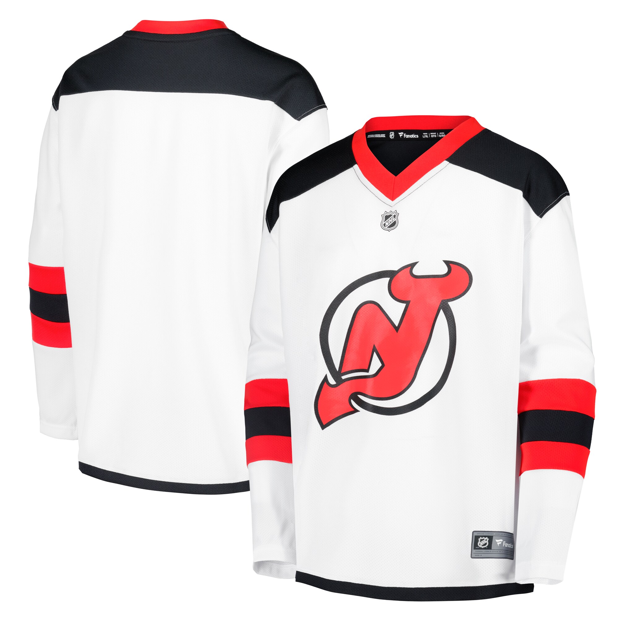 Youth New Jersey Devils White Away Blank Jersey