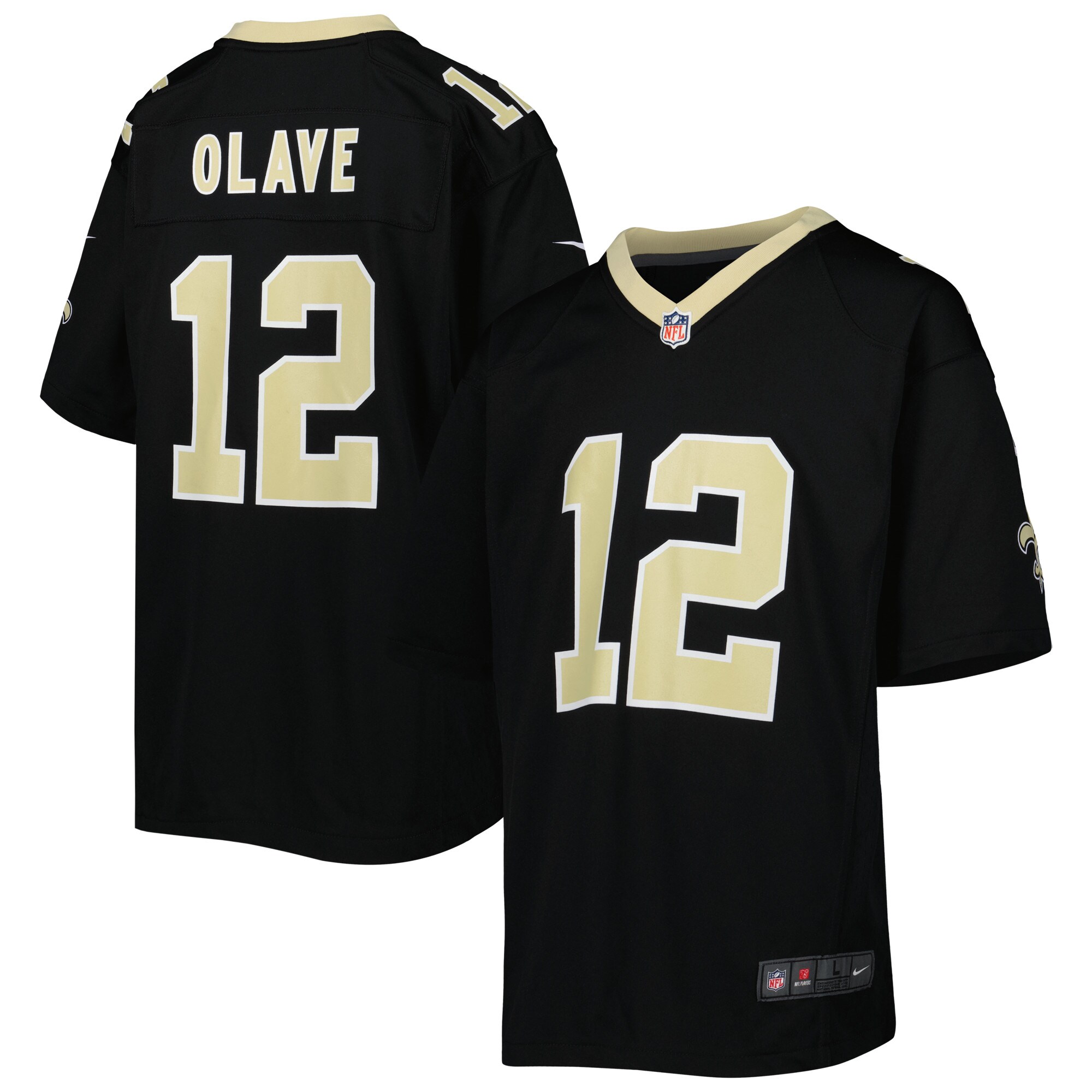Youth New Orleans Saints Chris Olave Black Game Jersey Js9044
