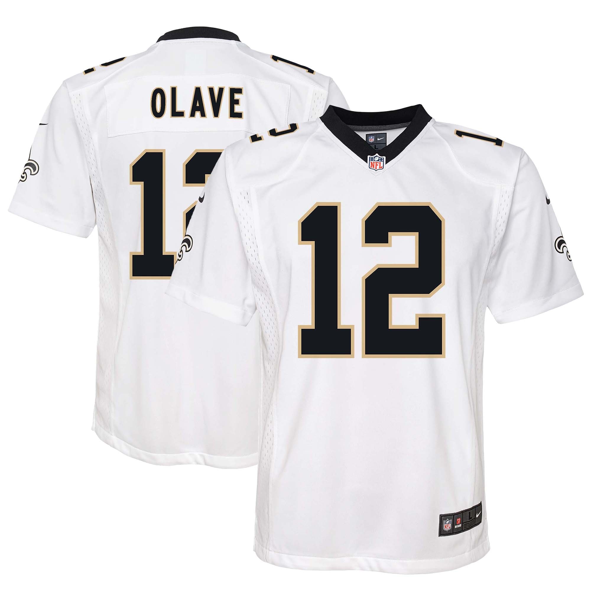 Youth New Orleans Saints Chris Olave White Game Jersey Js1682