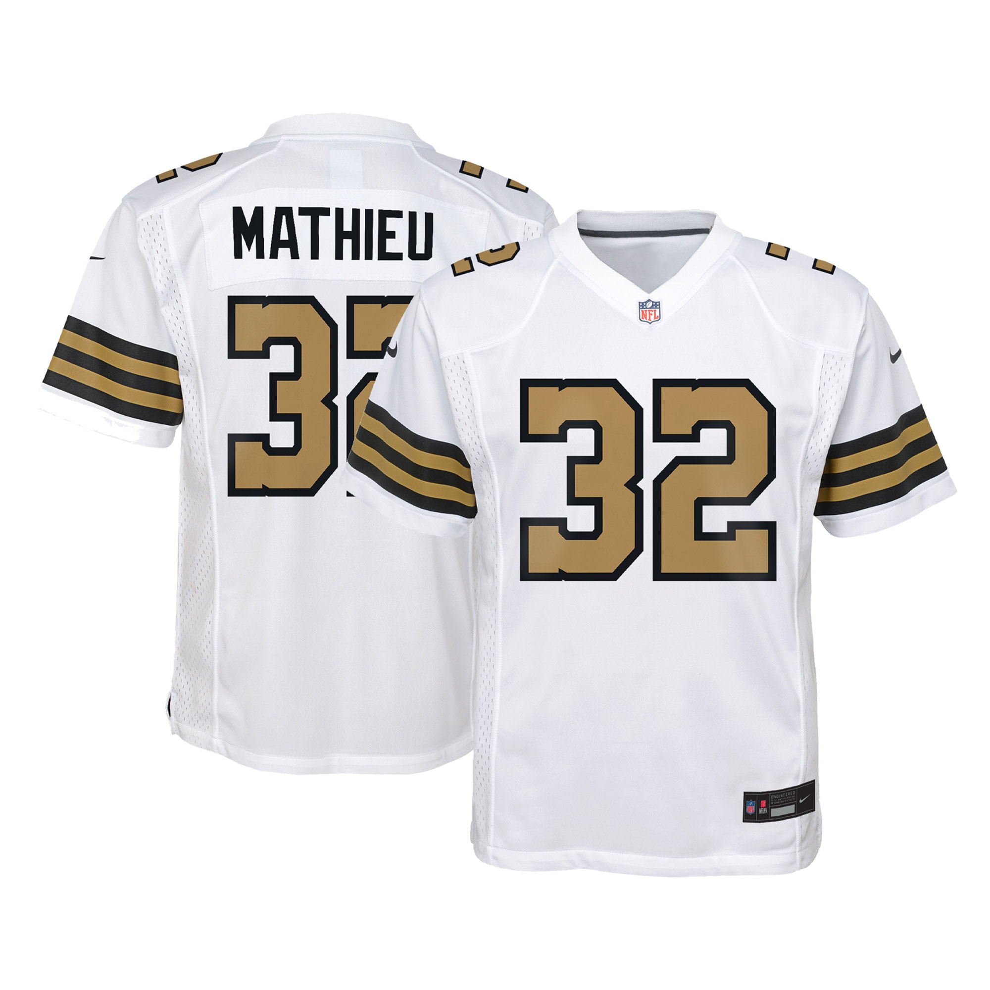 Youth New Orleans Saints Tyrann Mathieu White Game Jersey Js6875