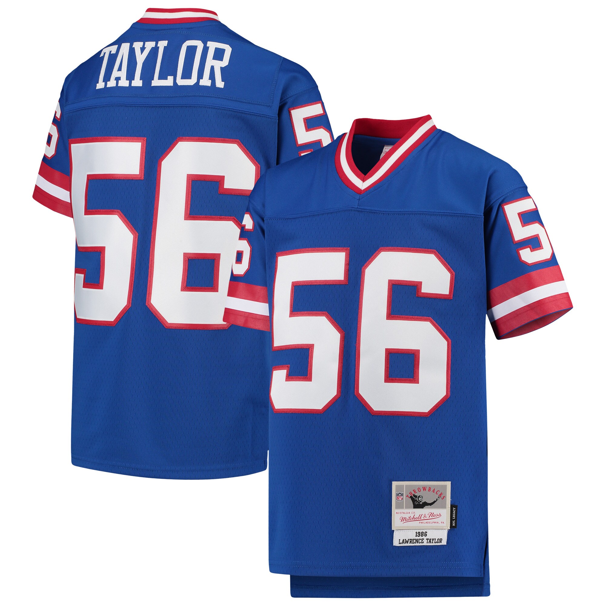 Youth New York Giants Lawrence Taylor Mitchell & Ness Royal 1986 Legacy Retired Player Jersey Js9941
