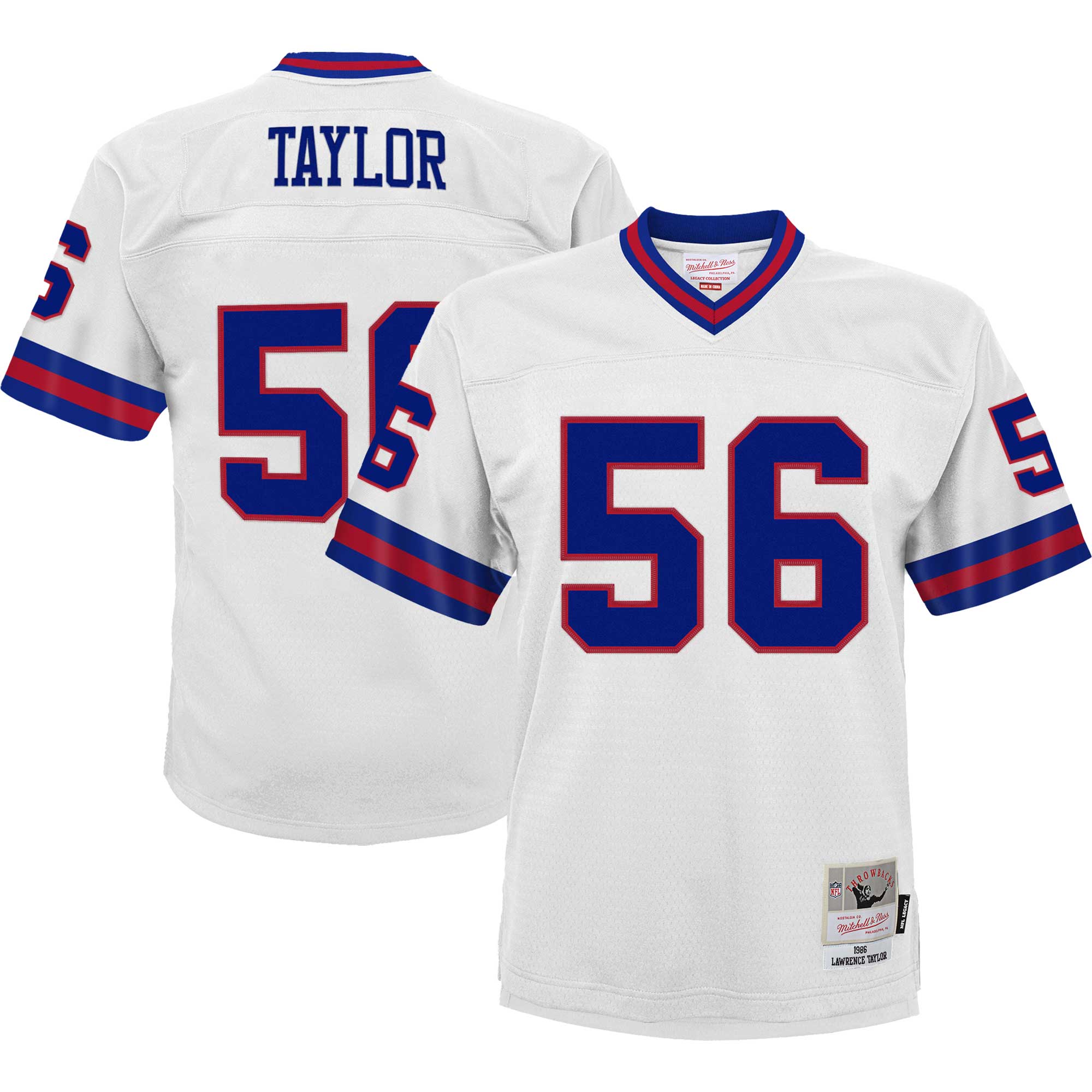 Youth New York Giants Lawrence Taylor Mitchell & Ness White 1986 Retired Player Legacy Jersey Js8110