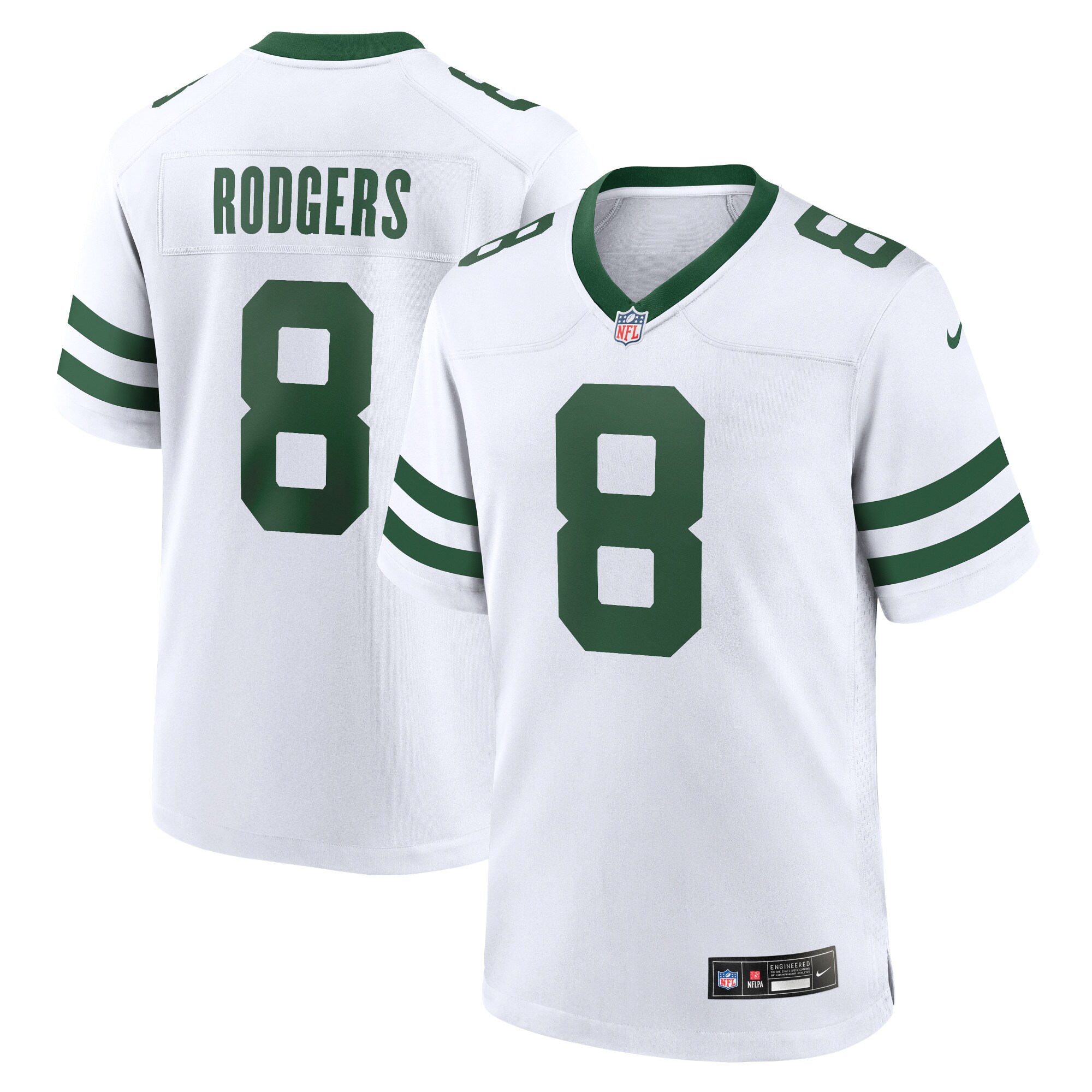 Youth New York Jets Aaron Rodgers Legacy White Game Jersey Js8640