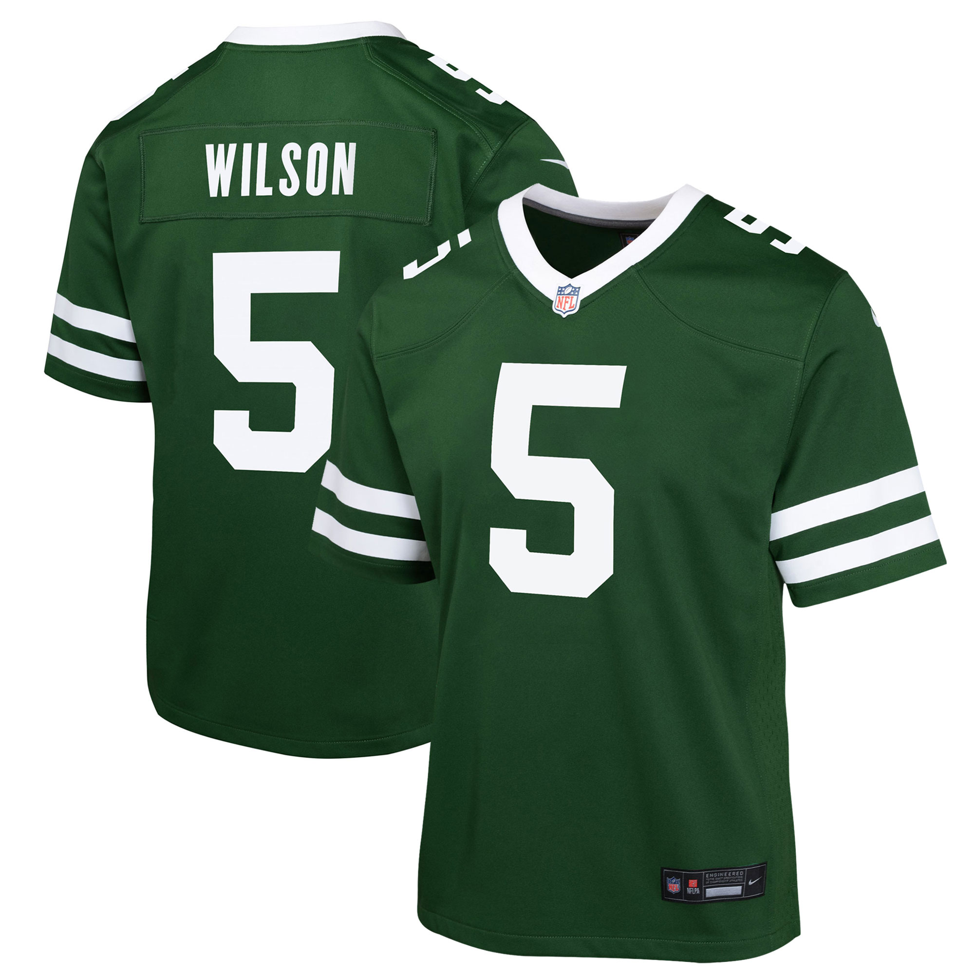 Youth New York Jets Garrett Wilson Legacy Green Game Jersey Js7347