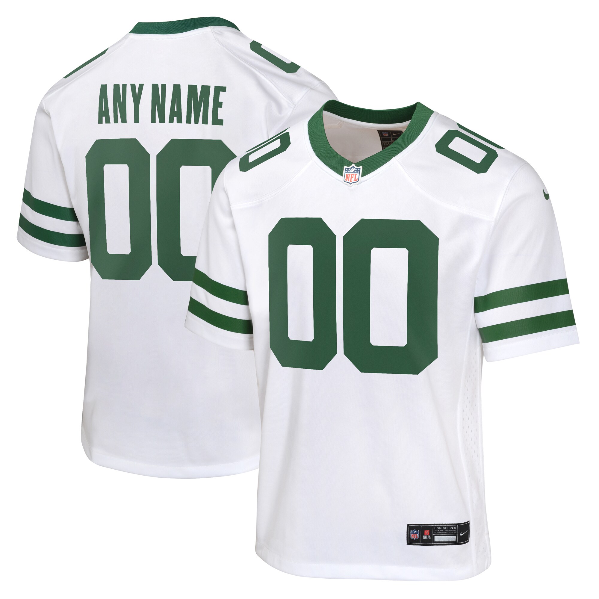 Youth New York Jets Legacy White Custom Game Jersey Js1421