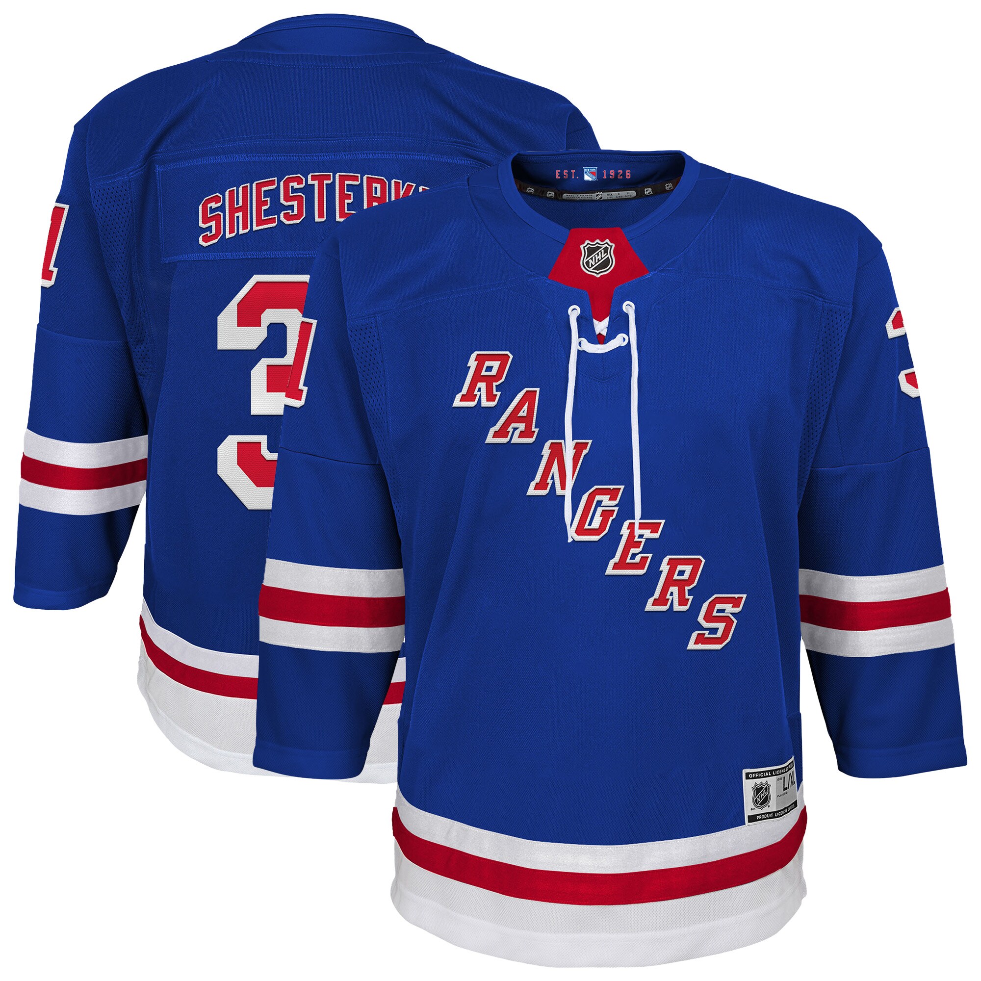 Youth New York Rangers Igor Shesterkin Blue Home Premier Player Jersey