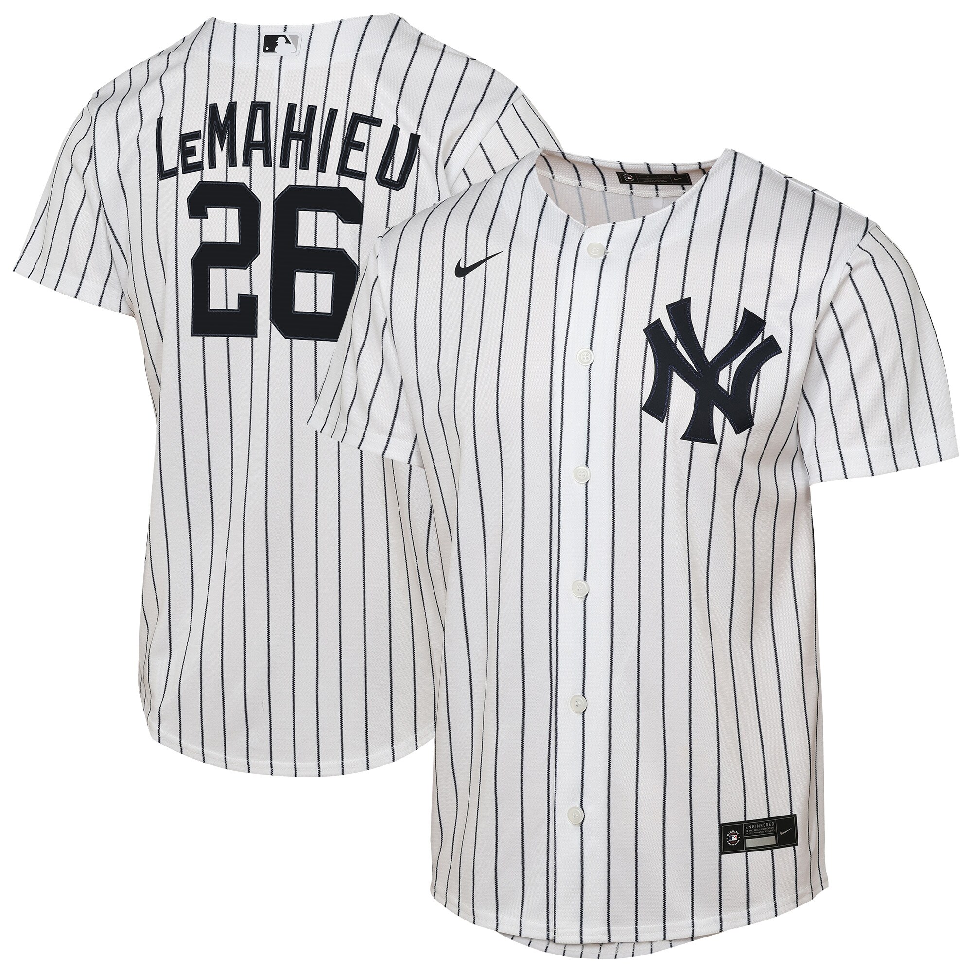 Youth New York Yankees Dj Lemahieu White Home Player Jersey