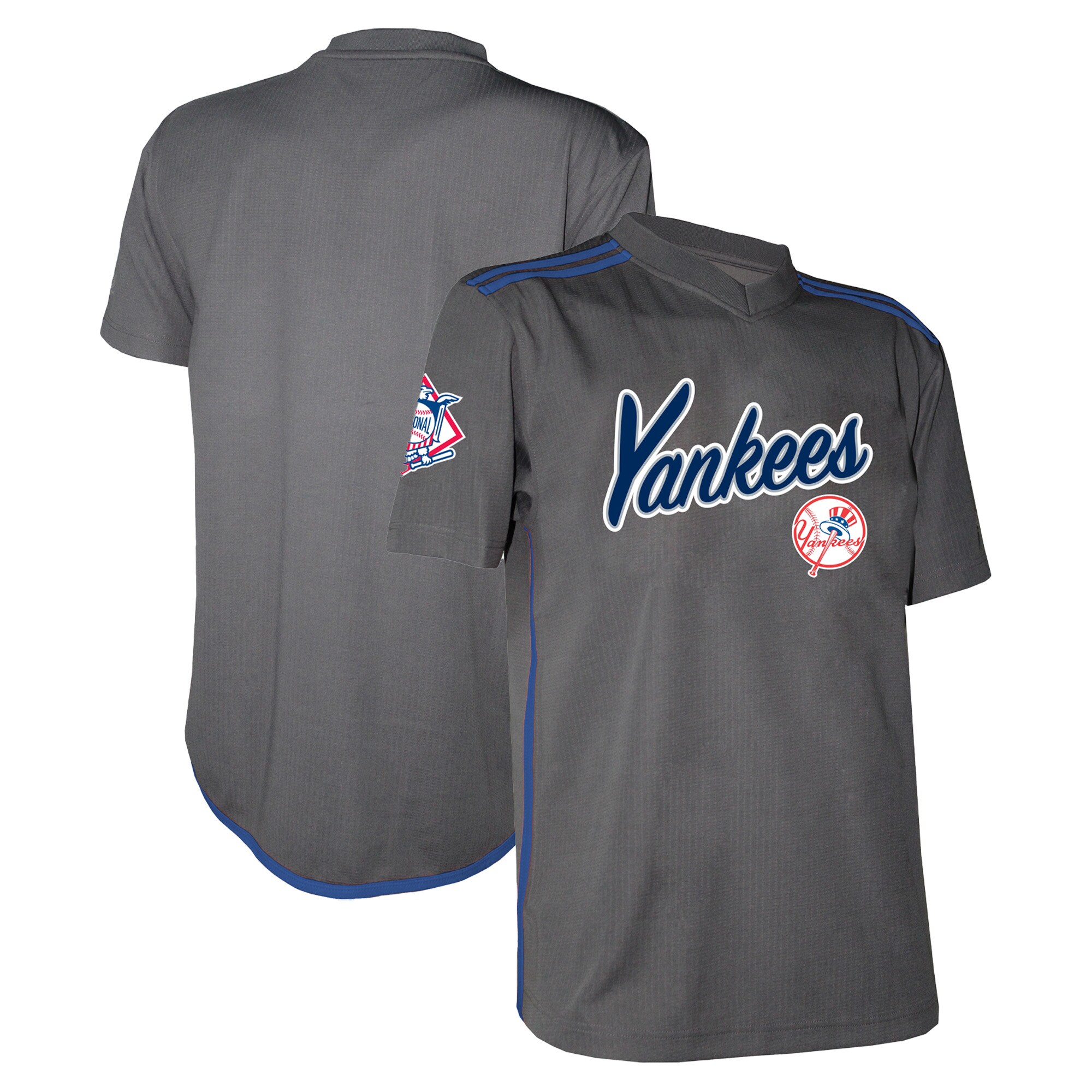 Youth New York Yankees Stitches Charcoal Team V-neck Jersey