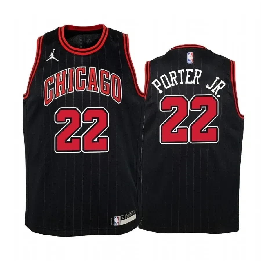 Youth Otto Porter Jr. Chicago Bulls Black Statet Jersey Jumpman