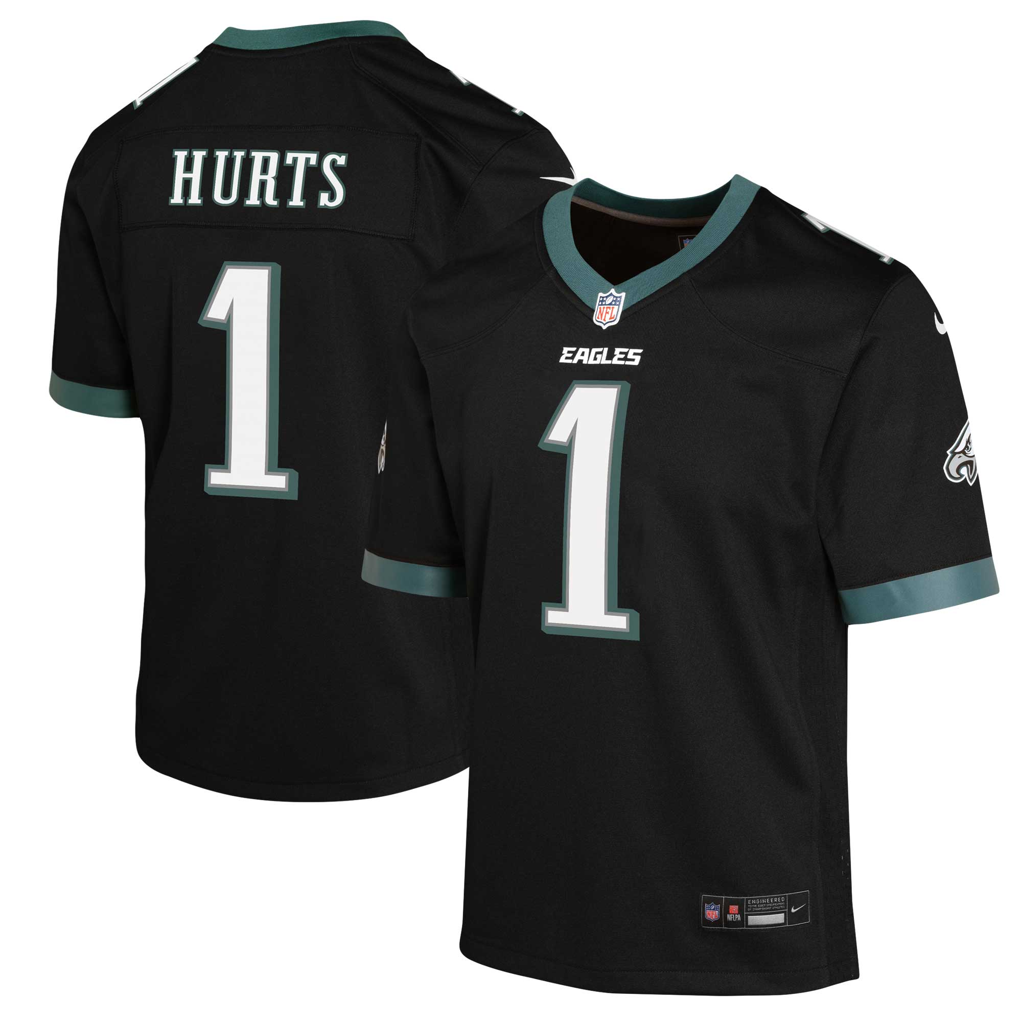 Youth Philadelphia Eagles Jalen Hurts Black Game Jersey Js1376