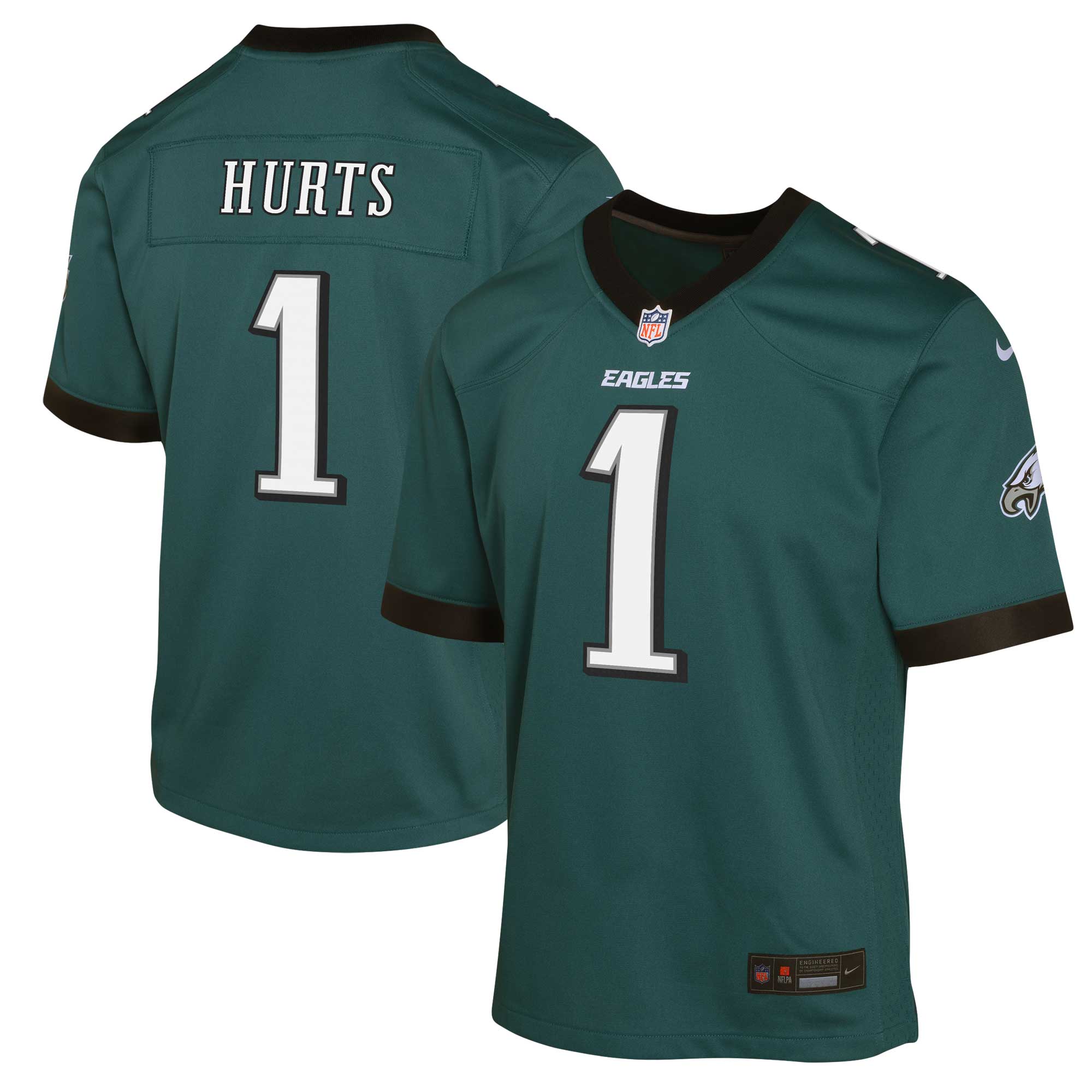 Youth Philadelphia Eagles Jalen Hurts Midnight Green Game Jersey Js8184