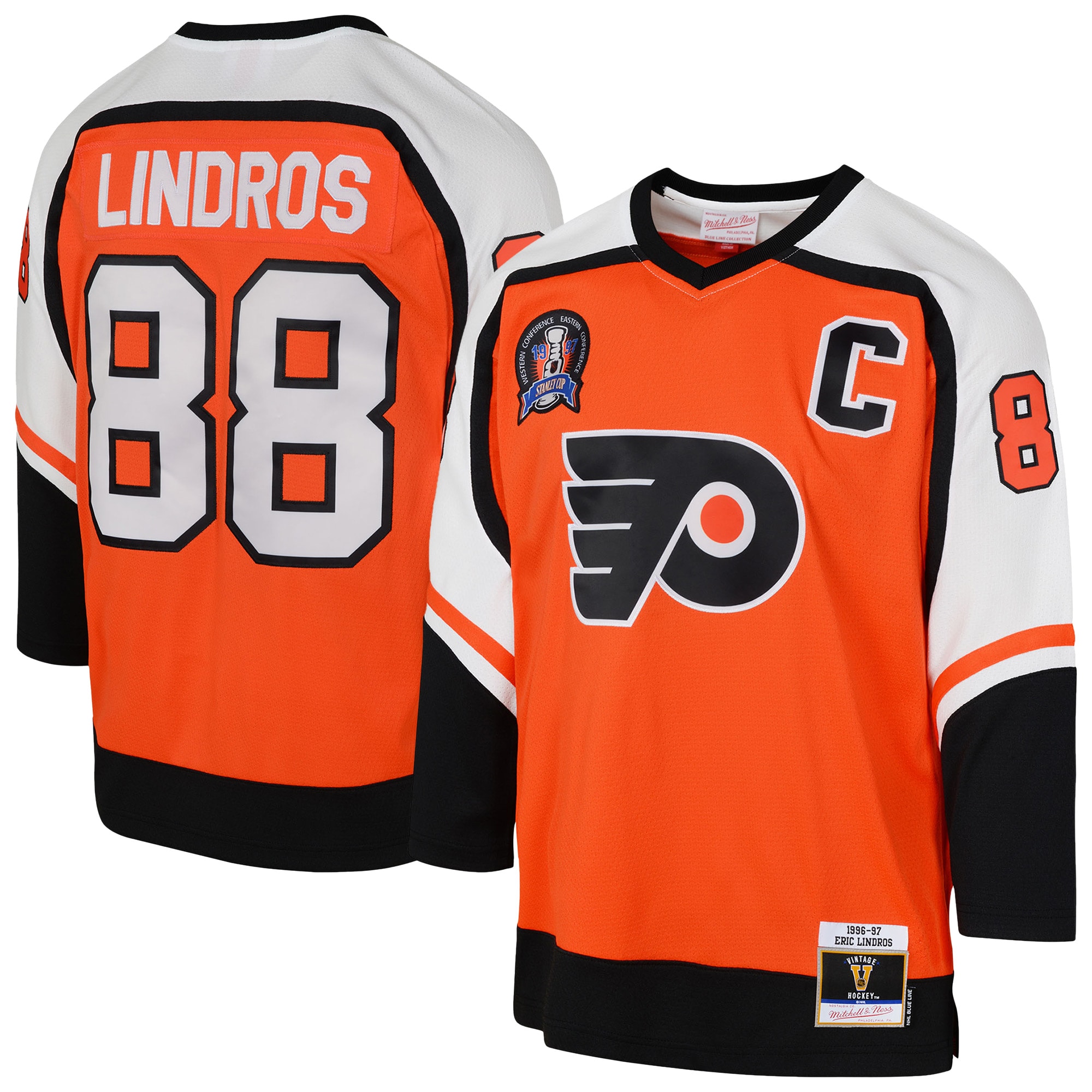 Youth Philadelphia Flyers Eric Lindros Outerstuff Orange Power Play 2.0 Player Jersey With Captain Patch