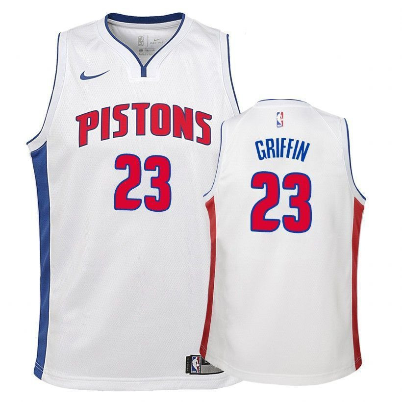 Youth Pistons Blake Griffin 23 Association White Jersey