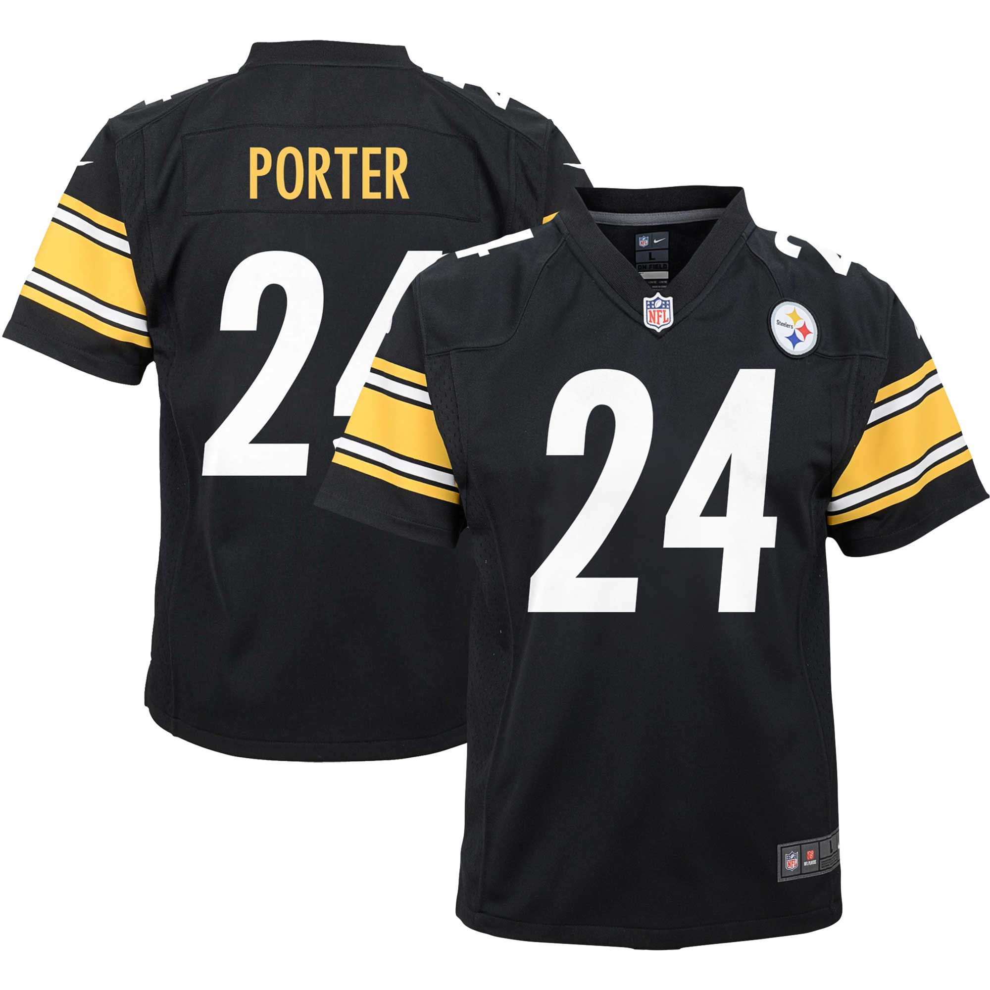 Youth Pittsburgh Steelers Joey Porter Jr. Black Game Jersey Js8935