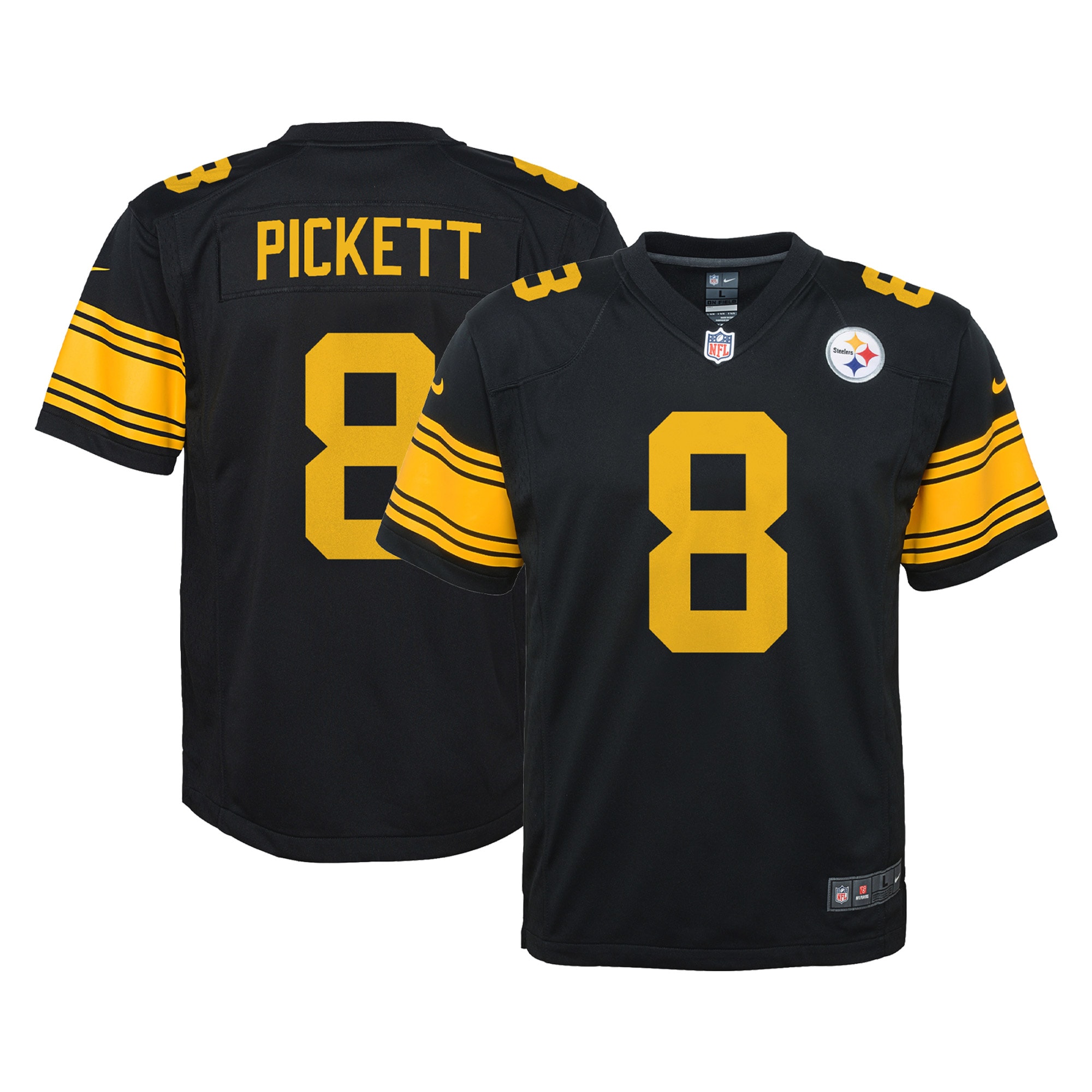 Youth Pittsburgh Steelers Kenny Pickett Black Game Jersey Js9633